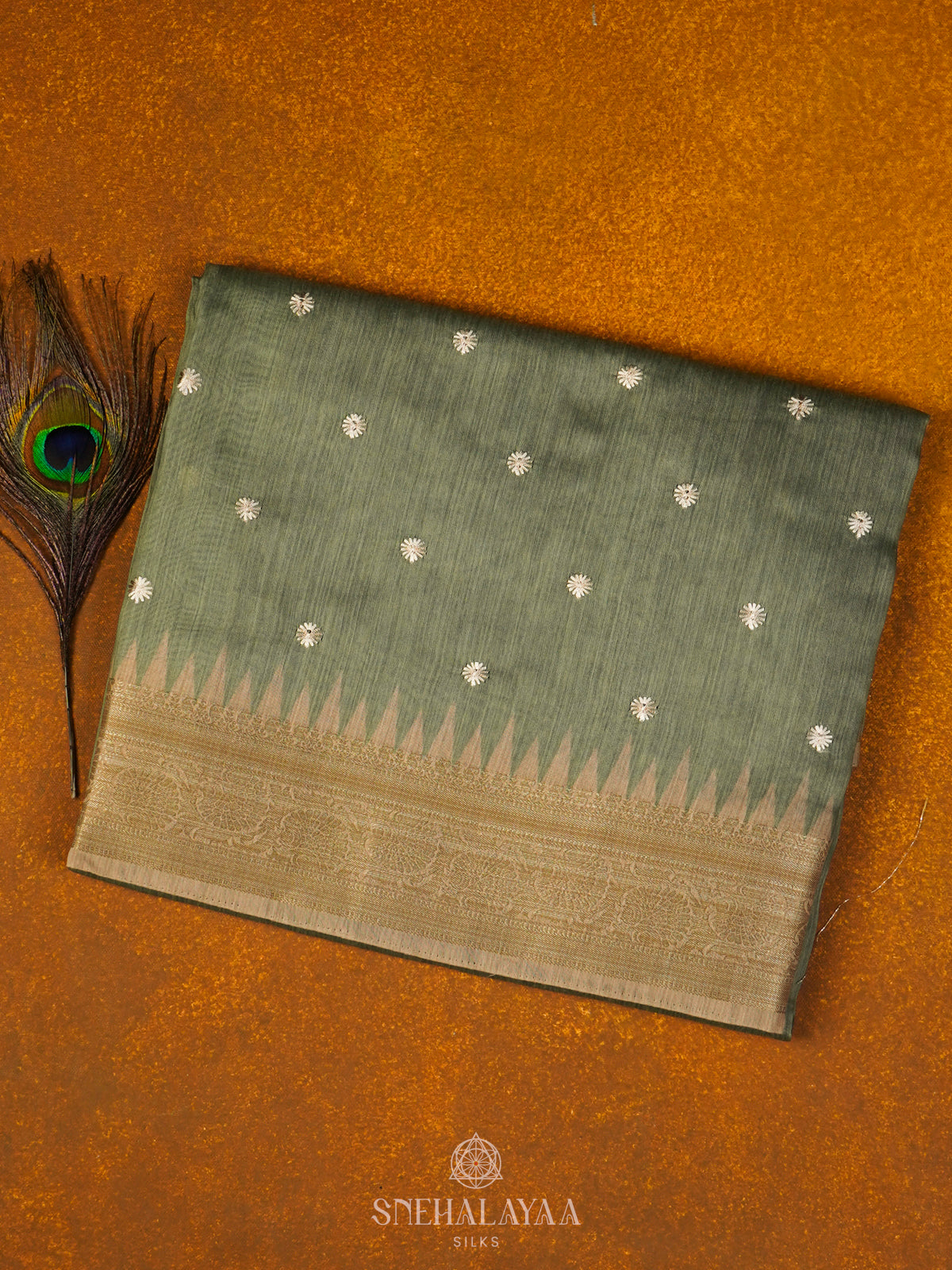 Pale Green Munga Tussar Saree