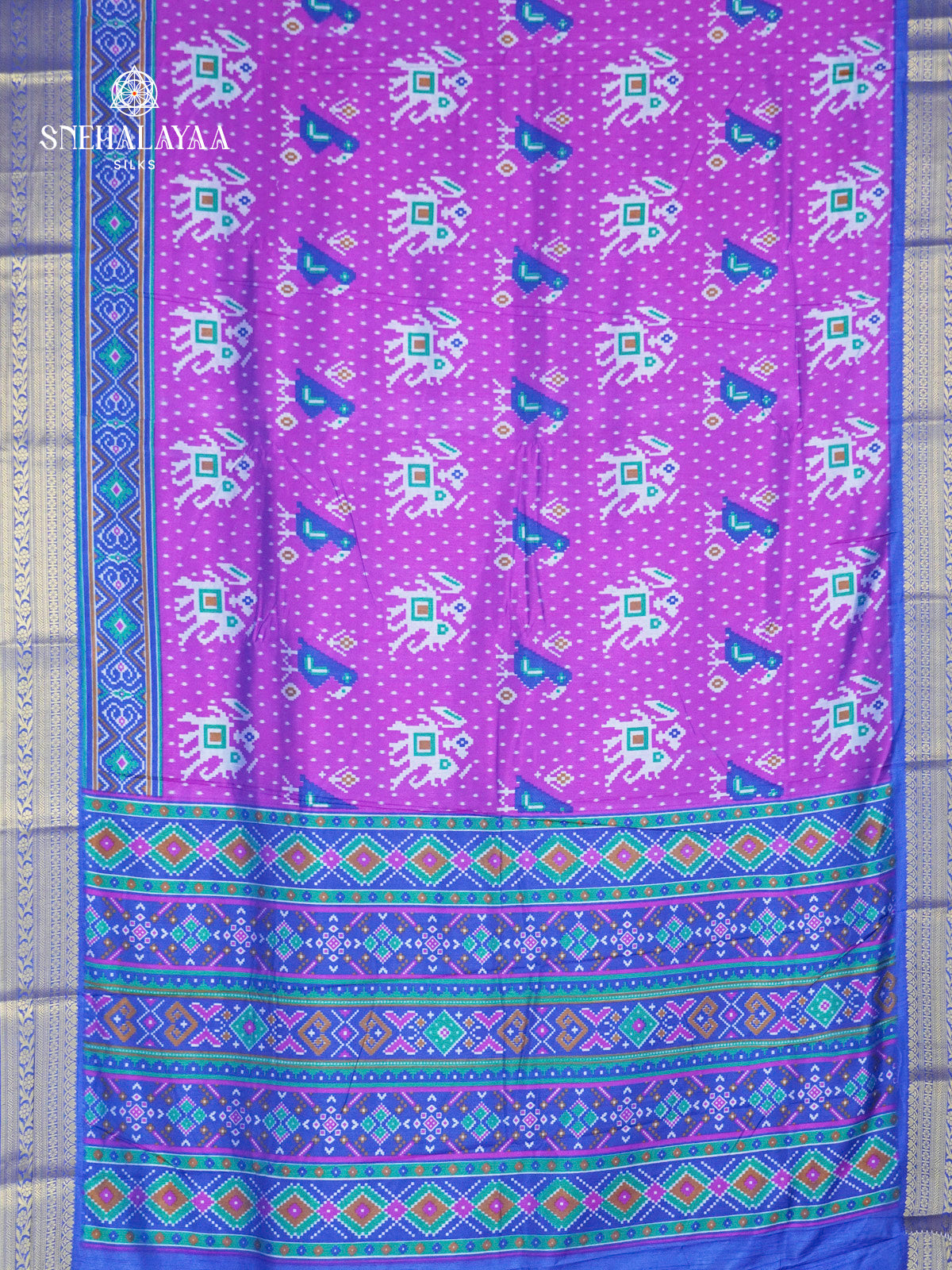 Violet Ikat Saree