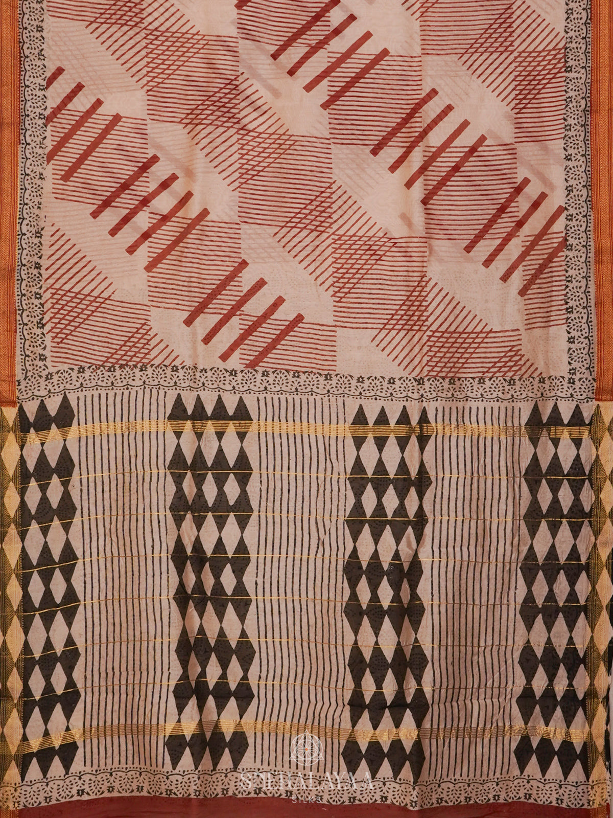Cream Chanderi Saree