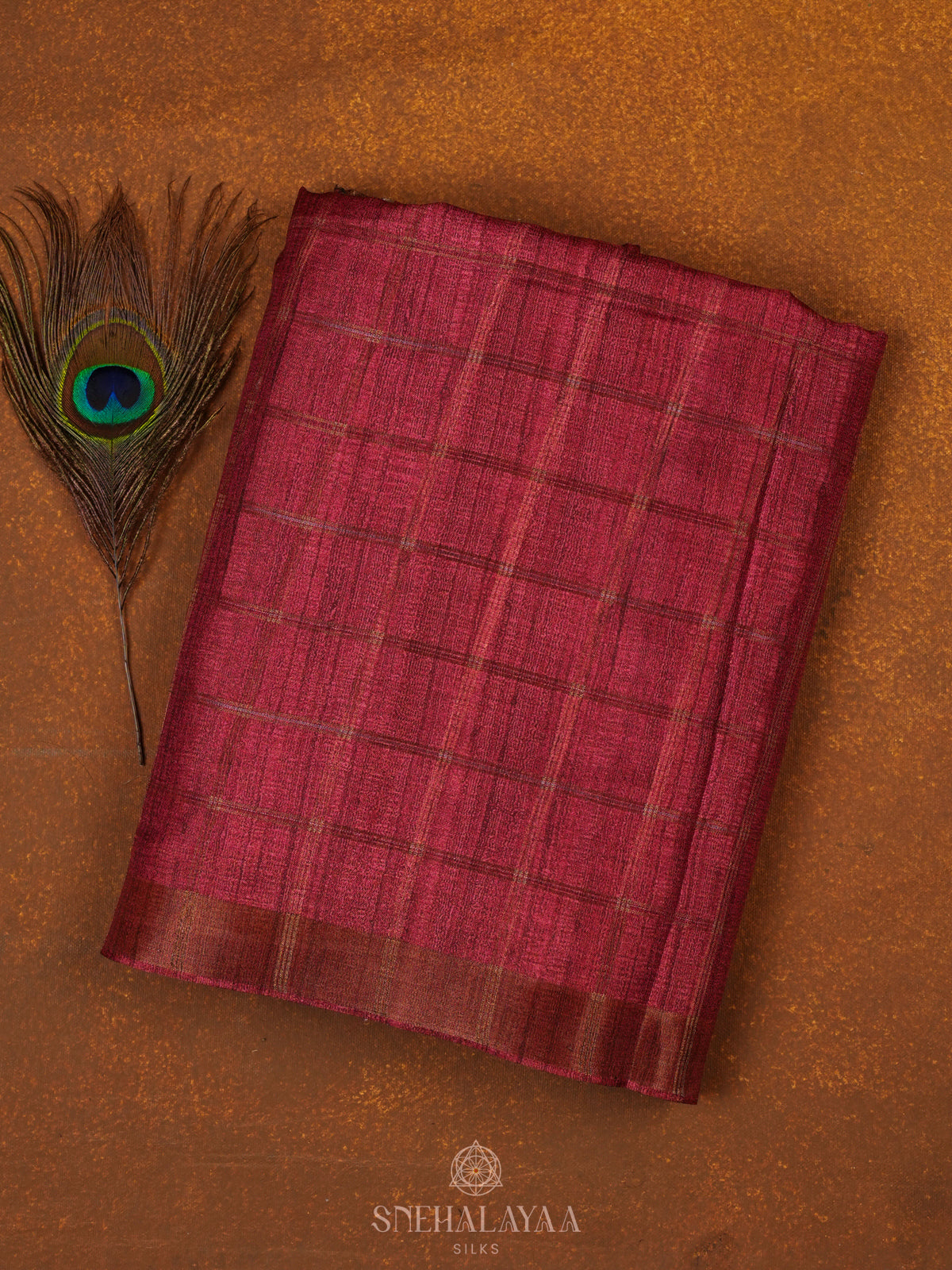 Magenta Tussar Saree