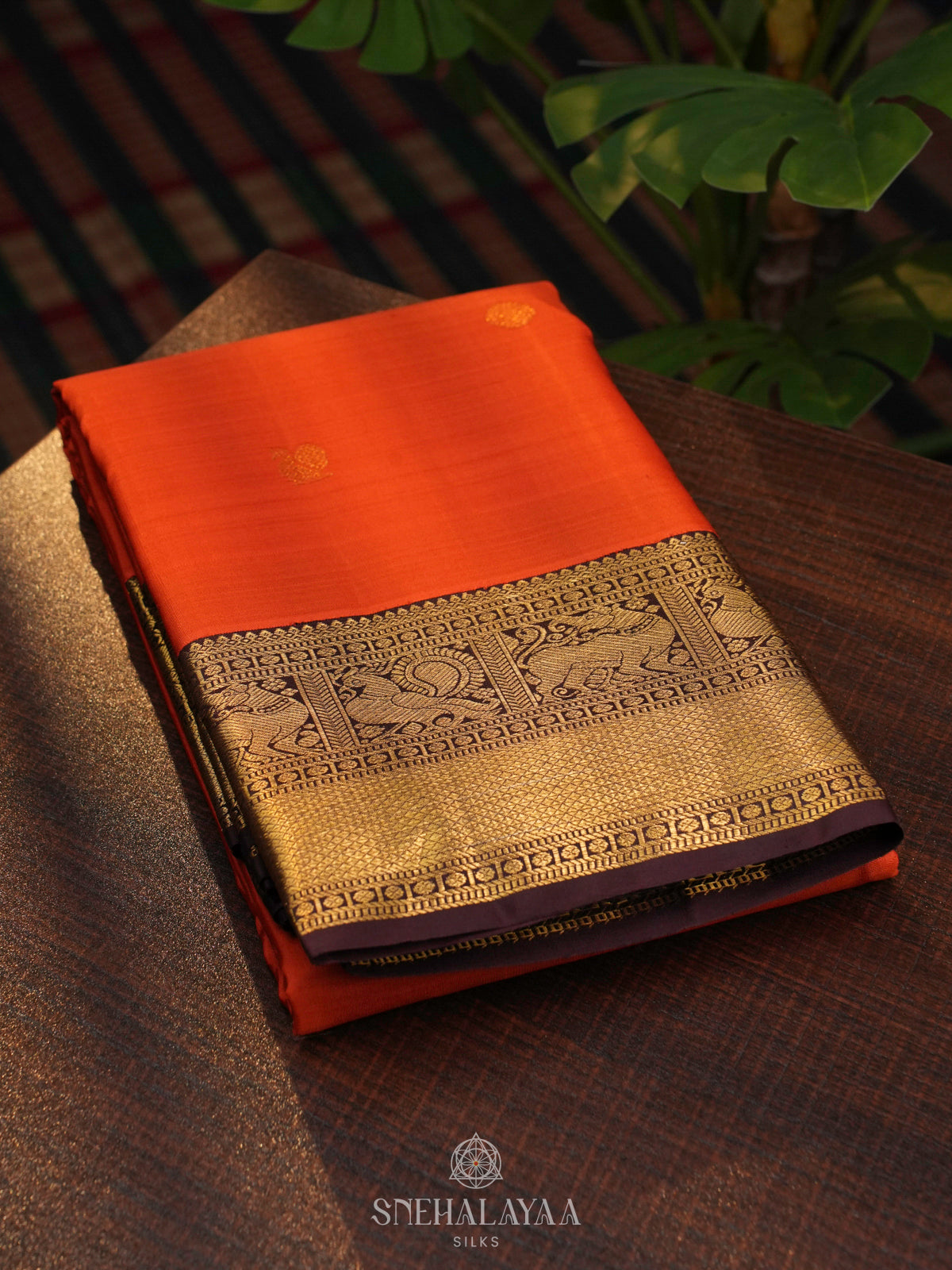 Orange Kanjivaram Silk Saree