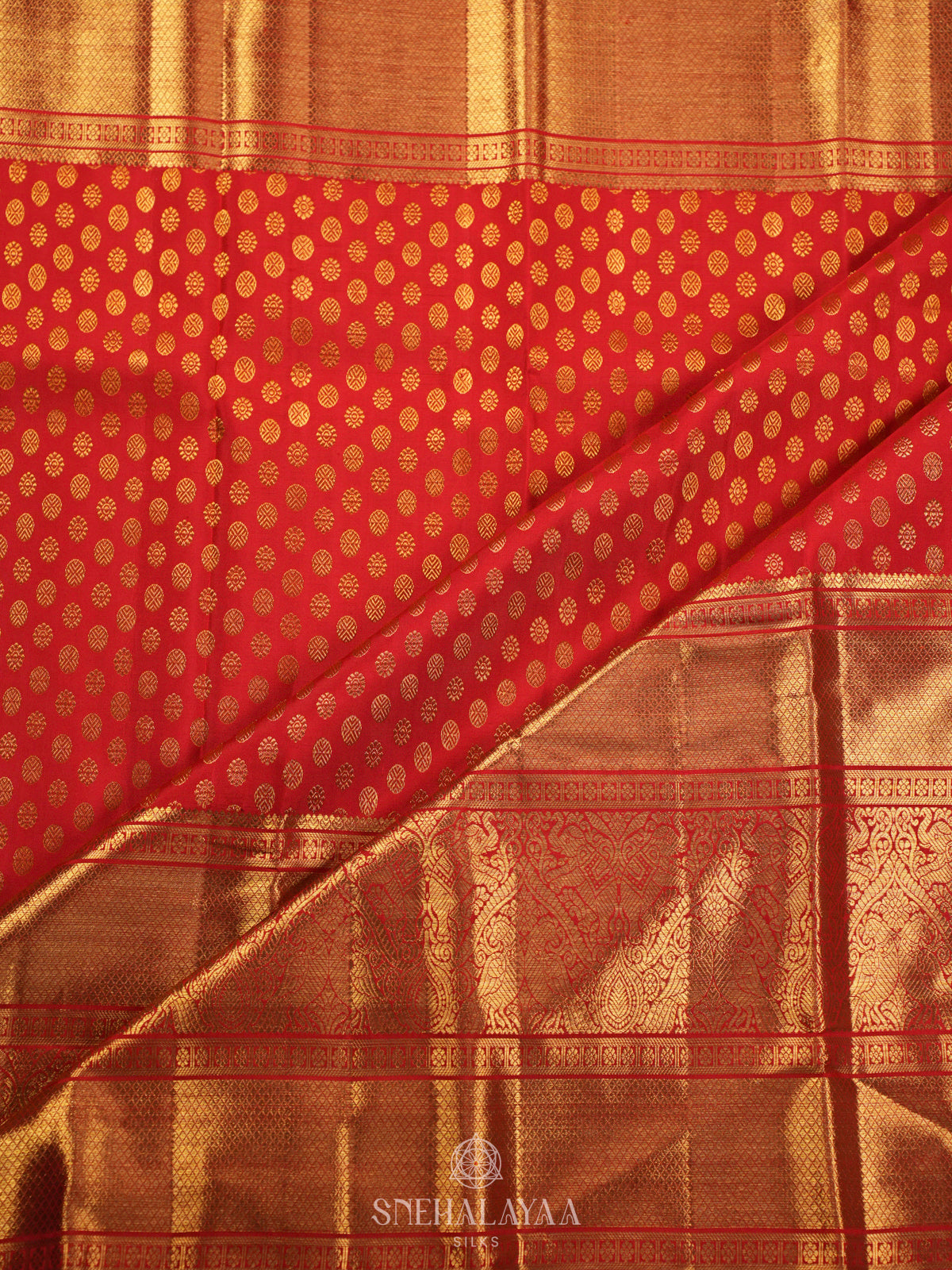 Rust Orange Kanjivaram Silk Saree