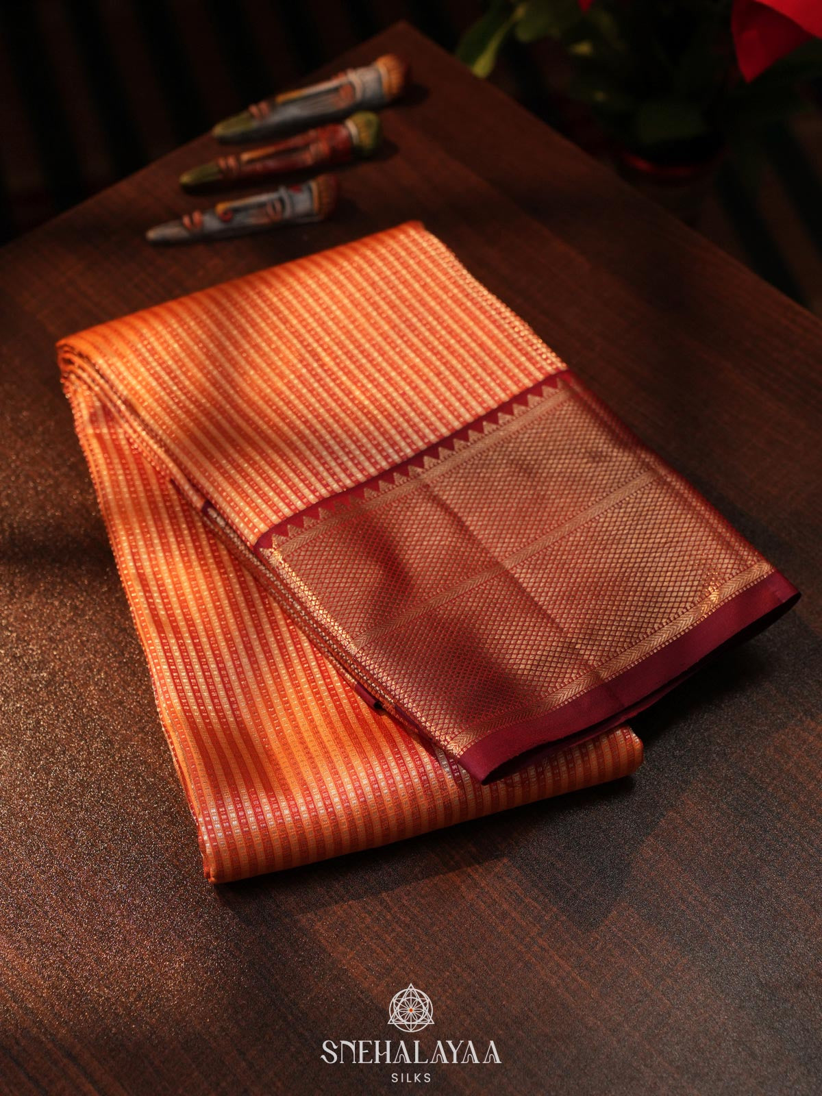 Peach Kanjivaram Silk Saree