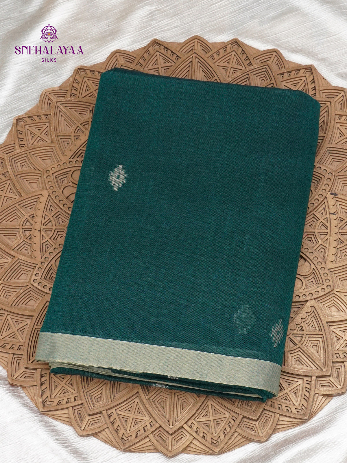Peacock Green Sambalpuri Cotton Saree