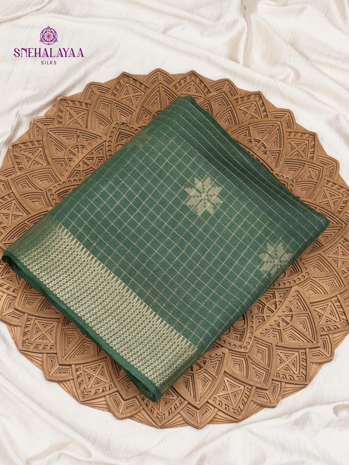 Forest Green Tussar Saree