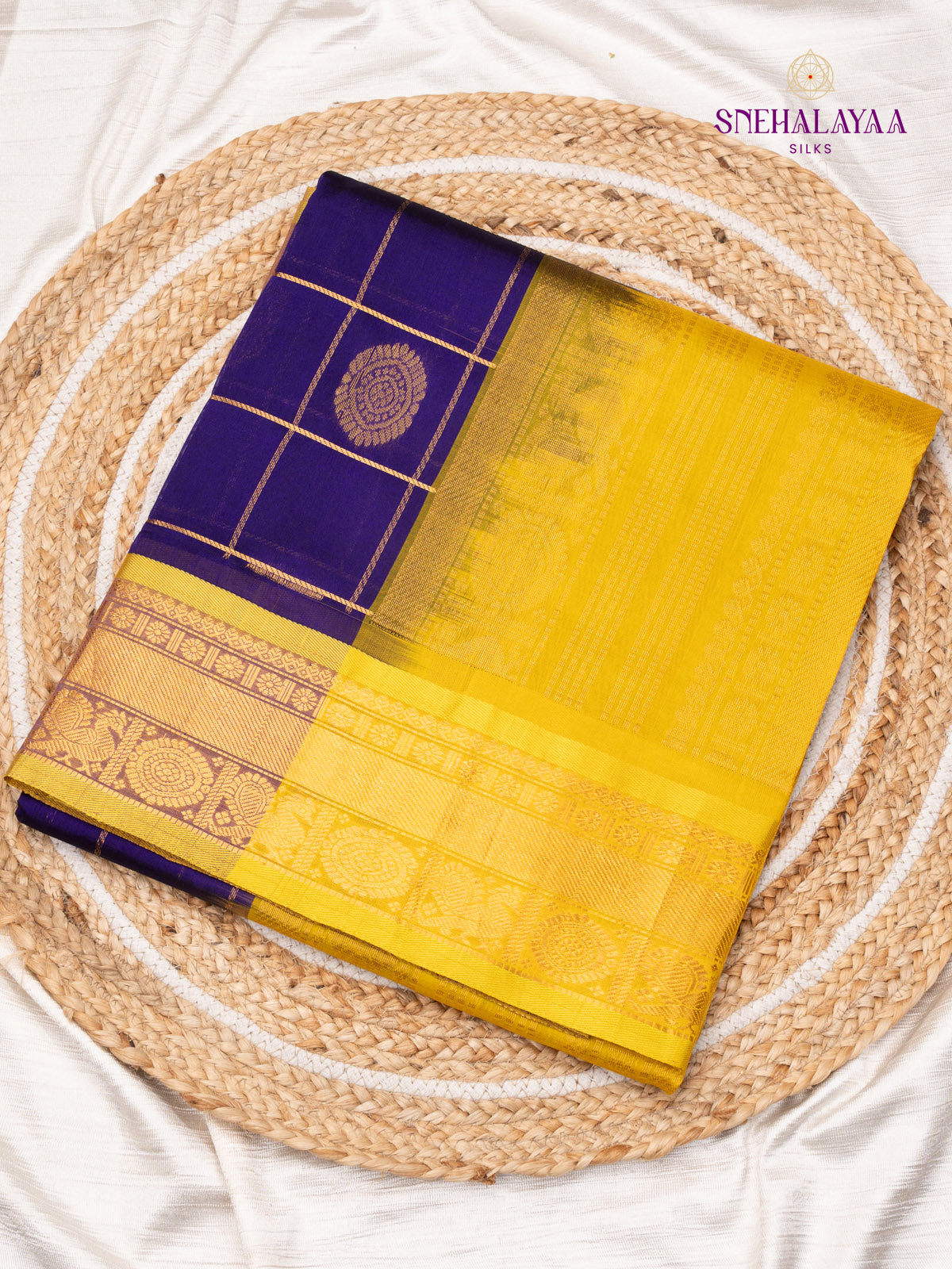 Blue Kanchi Silk Cotton Saree