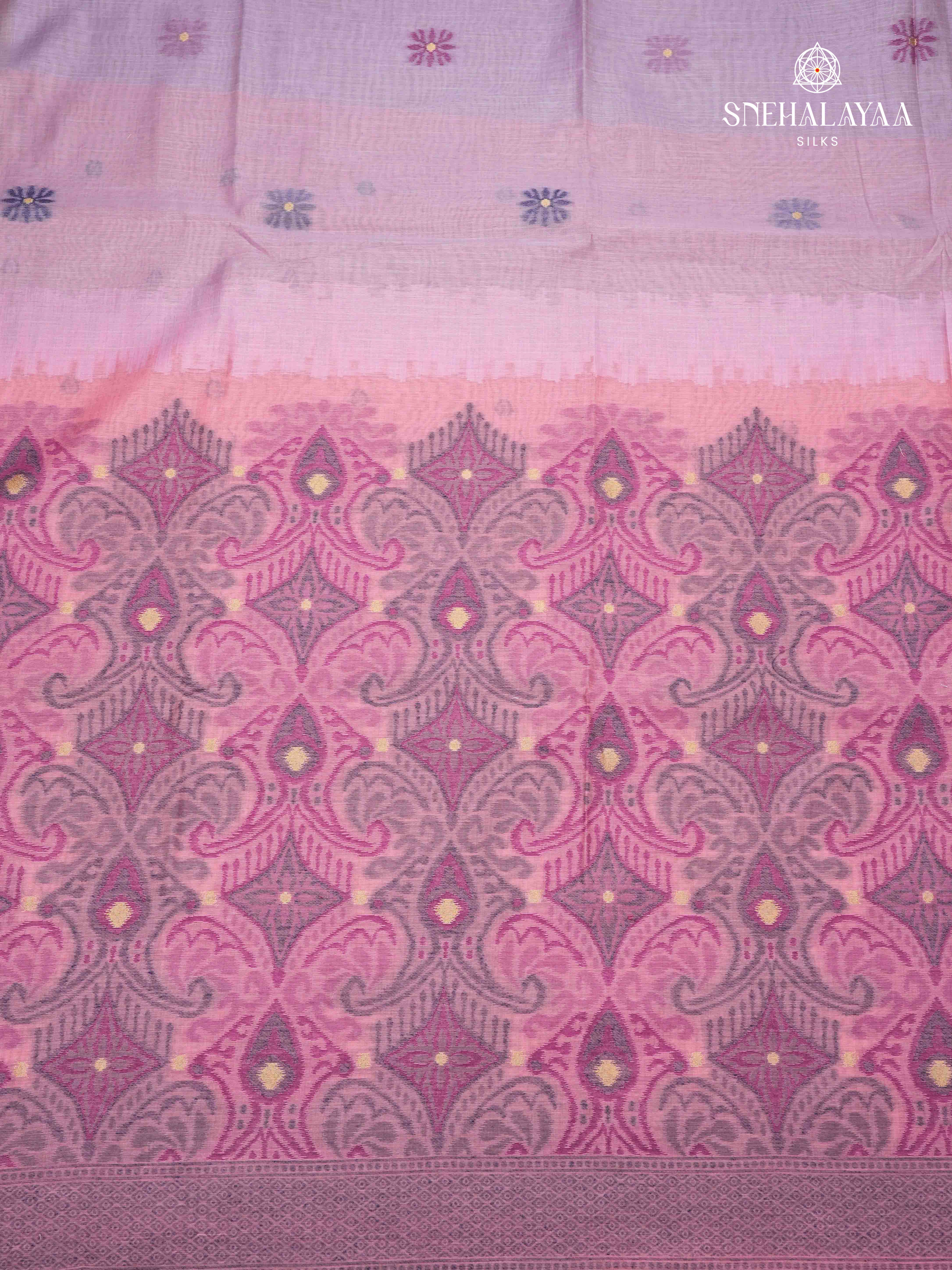 Lavender Munga Cotton Saree
