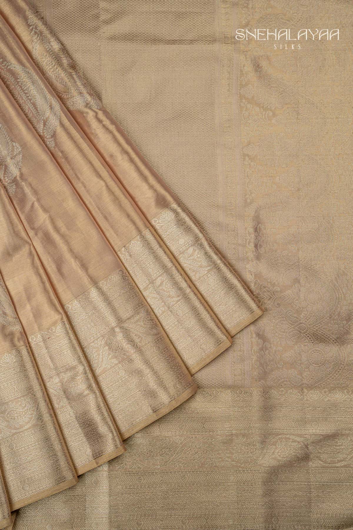 Golden kancheevaram Tissue Silk Saree