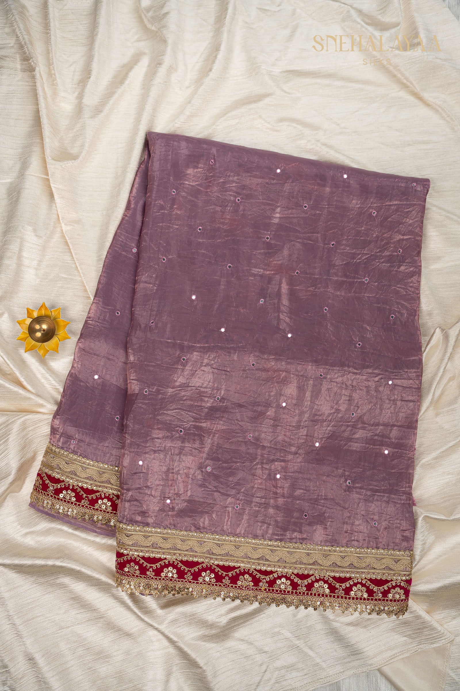 Mauve Purple Designer Saree