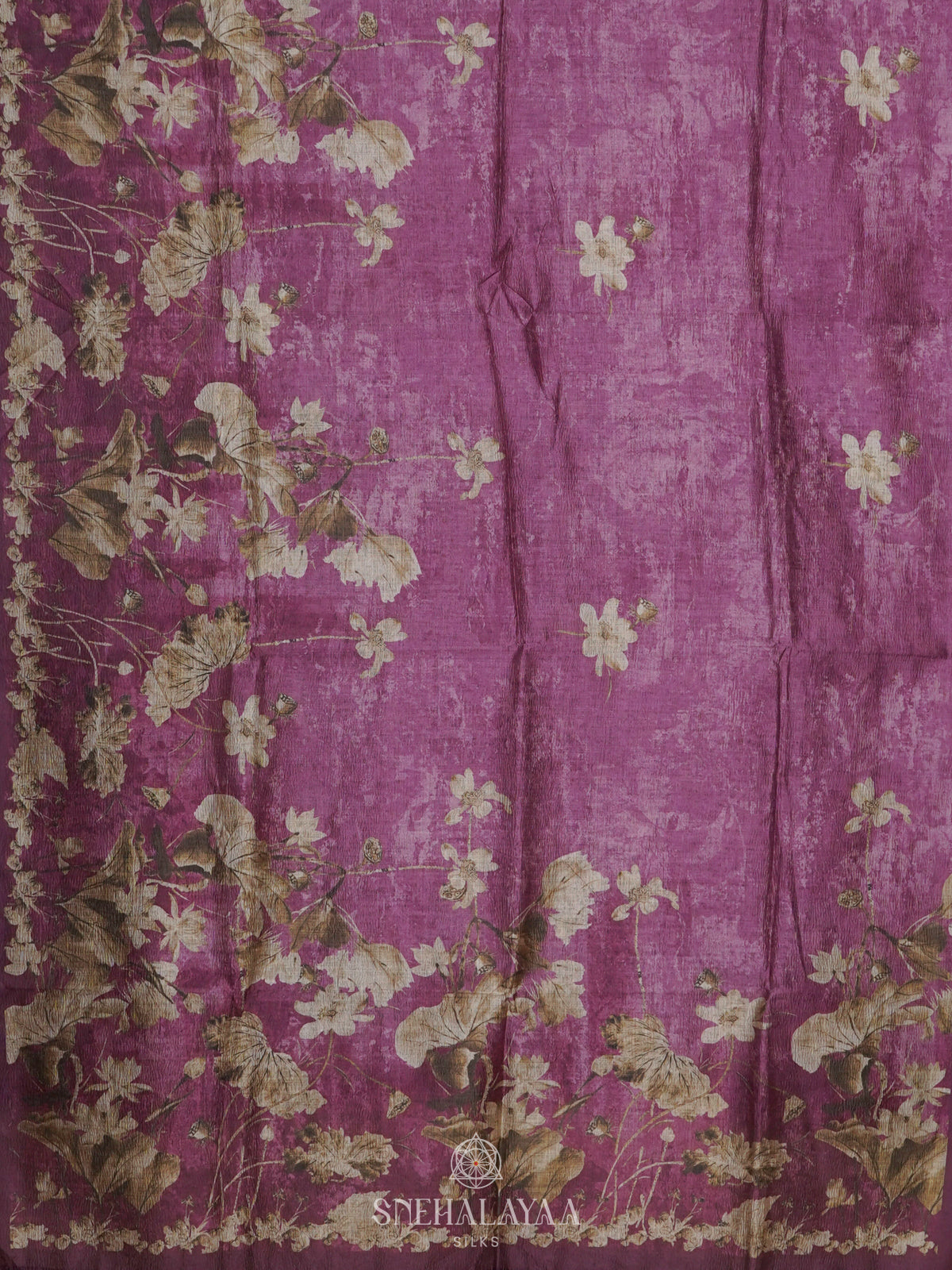 Mauve Pink Tussar Saree