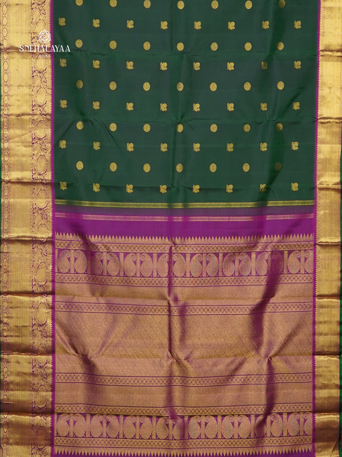 Forest Green Kanjivaram Silk Saree