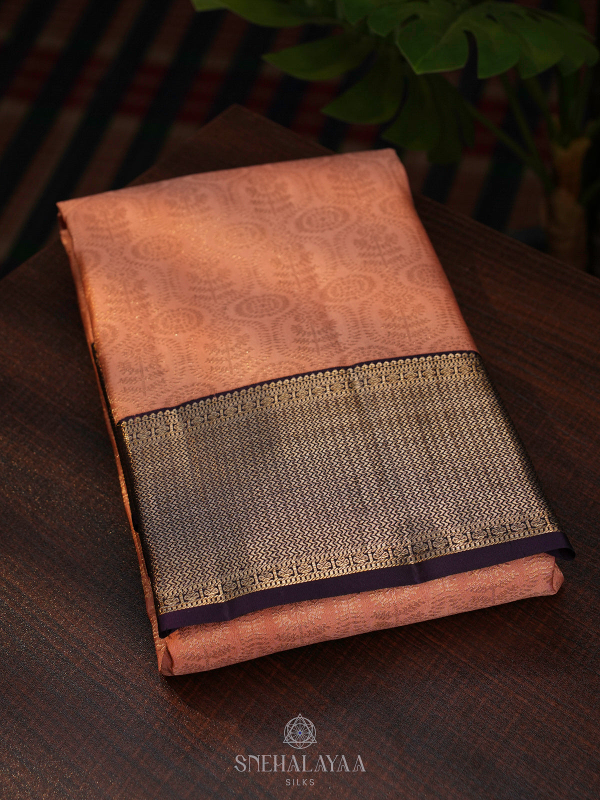 Peach Kanjivaram Silk Saree