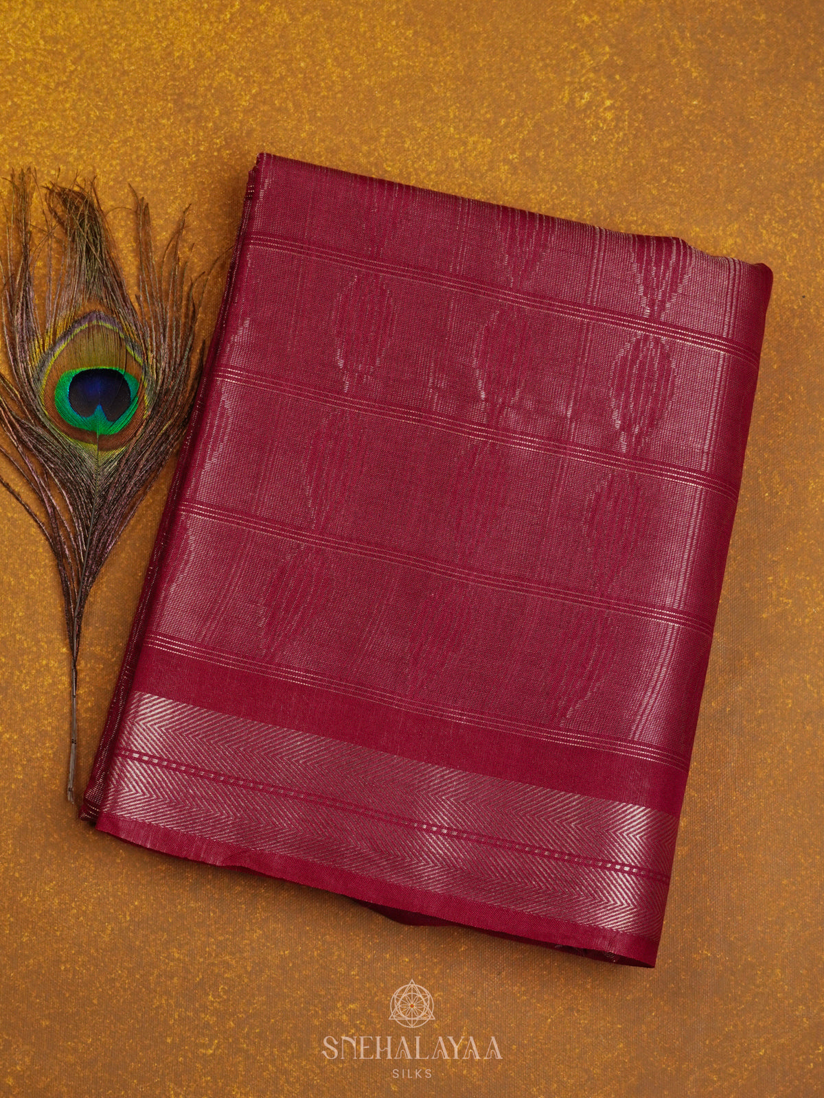 Maroon Bamboo Silk Saree