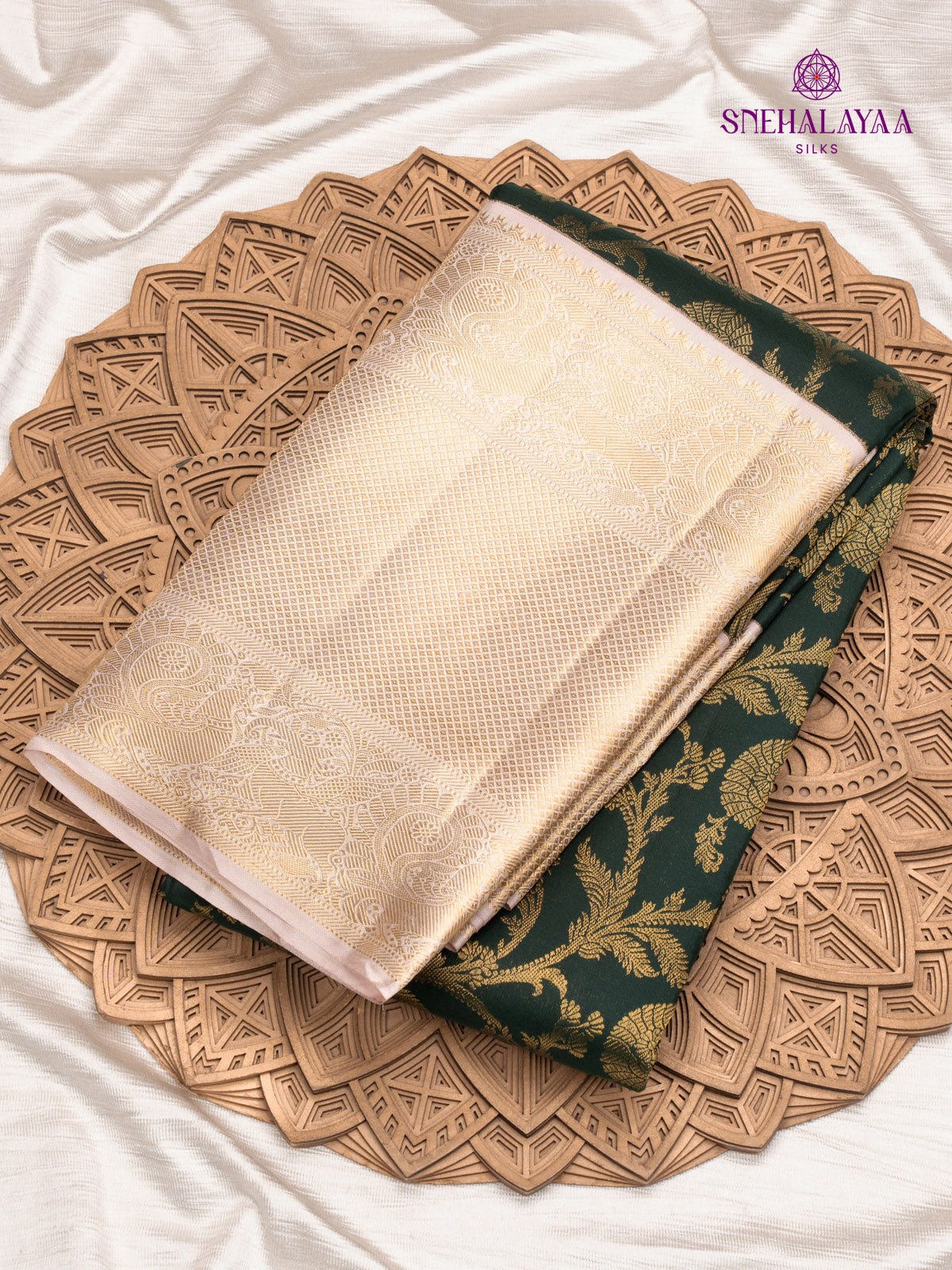 Bottle Green Kanjivaram Silk Saree