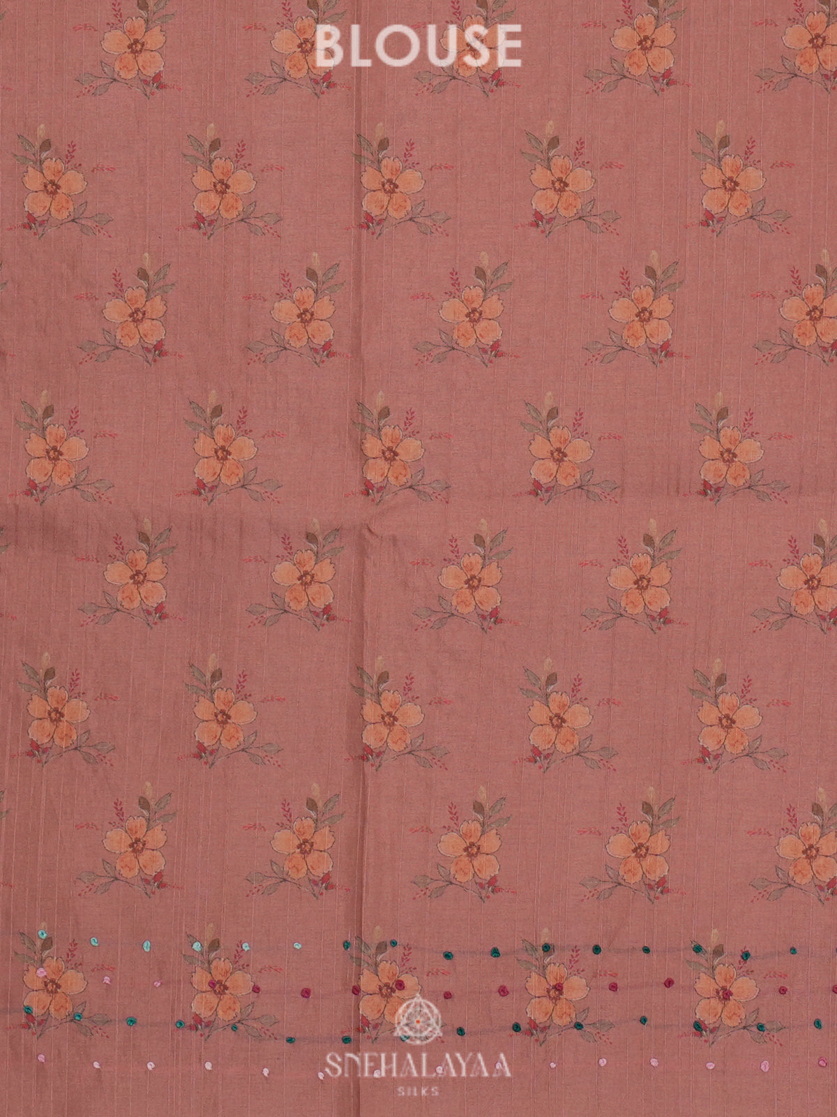 Pale Pink Tussar Embroidery Saree