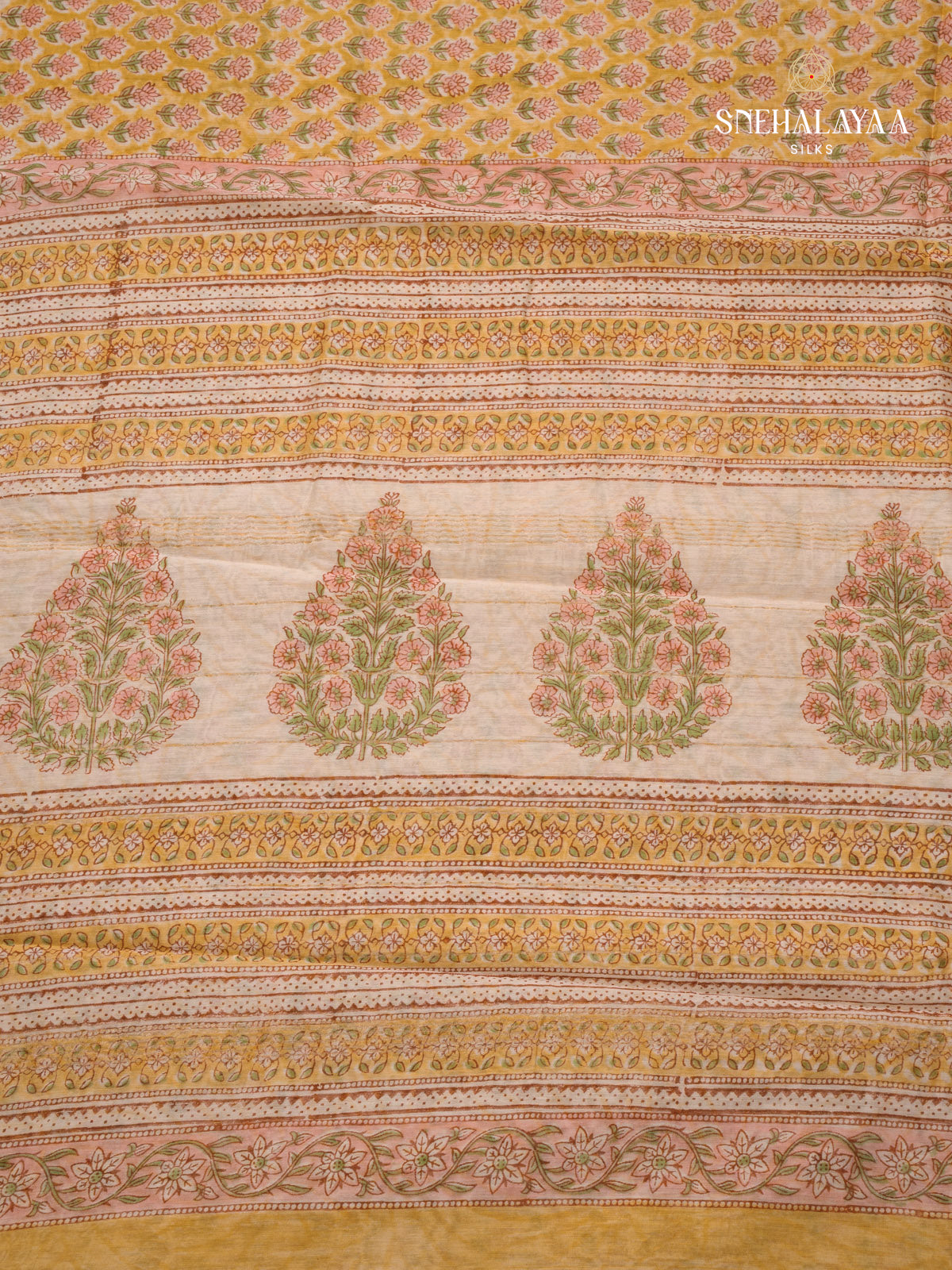 Mustard Yellow Chanderi Saree