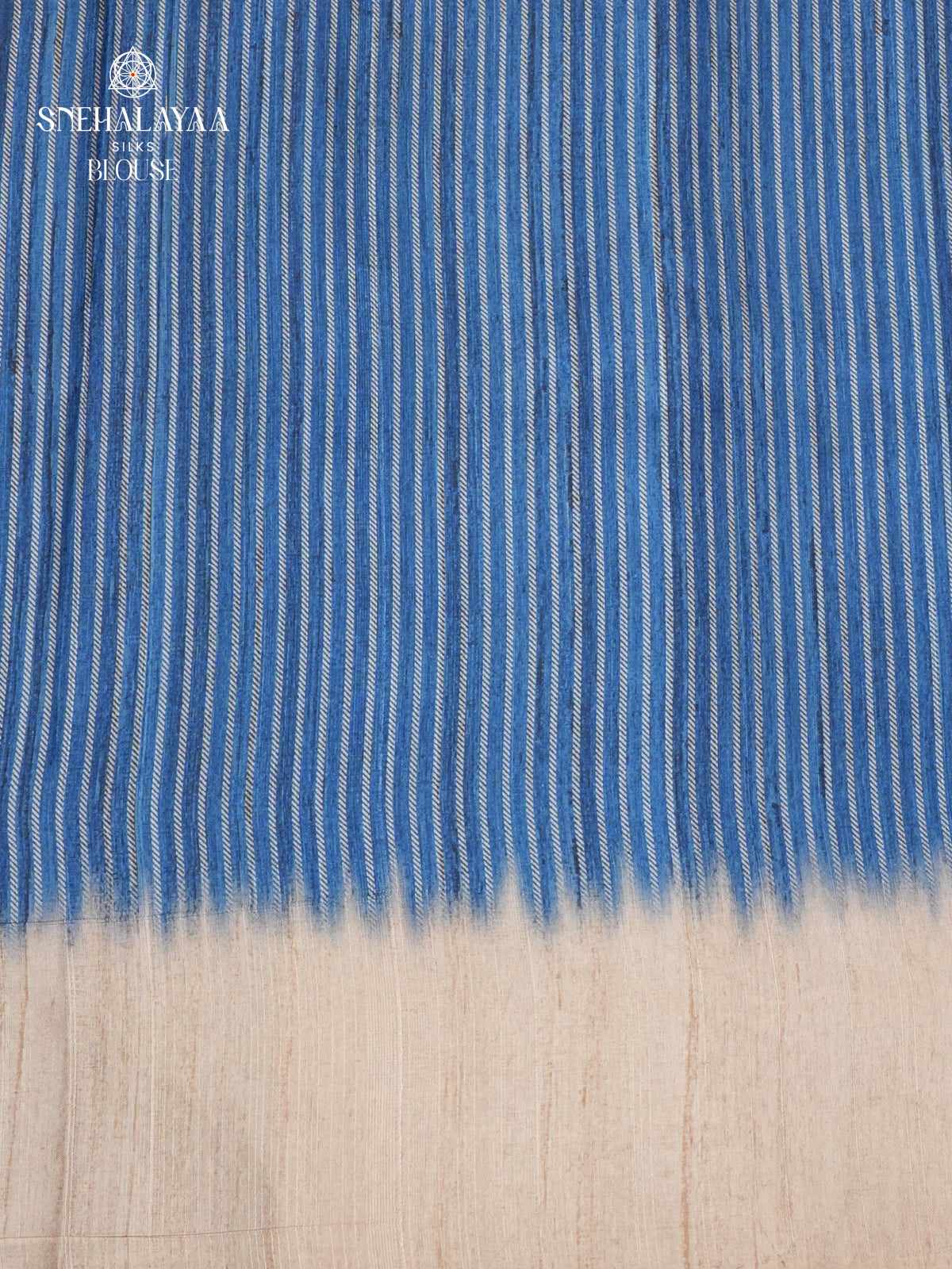 Peacock Blue Tussar Embroidery Saree