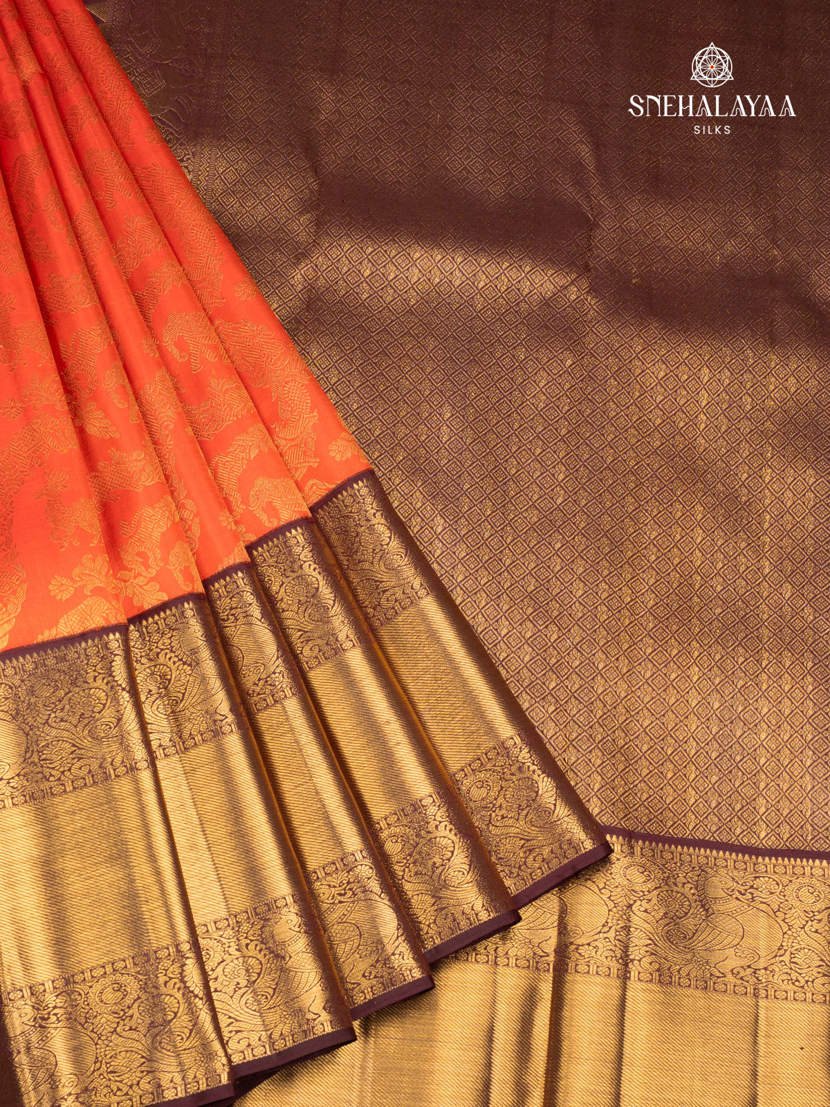 Orange Kanjivaram Silk Saree