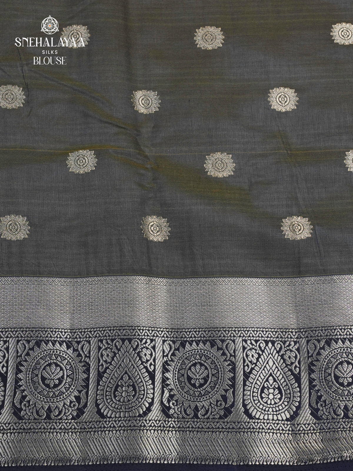 Peacock Blue Raw Silk Saree