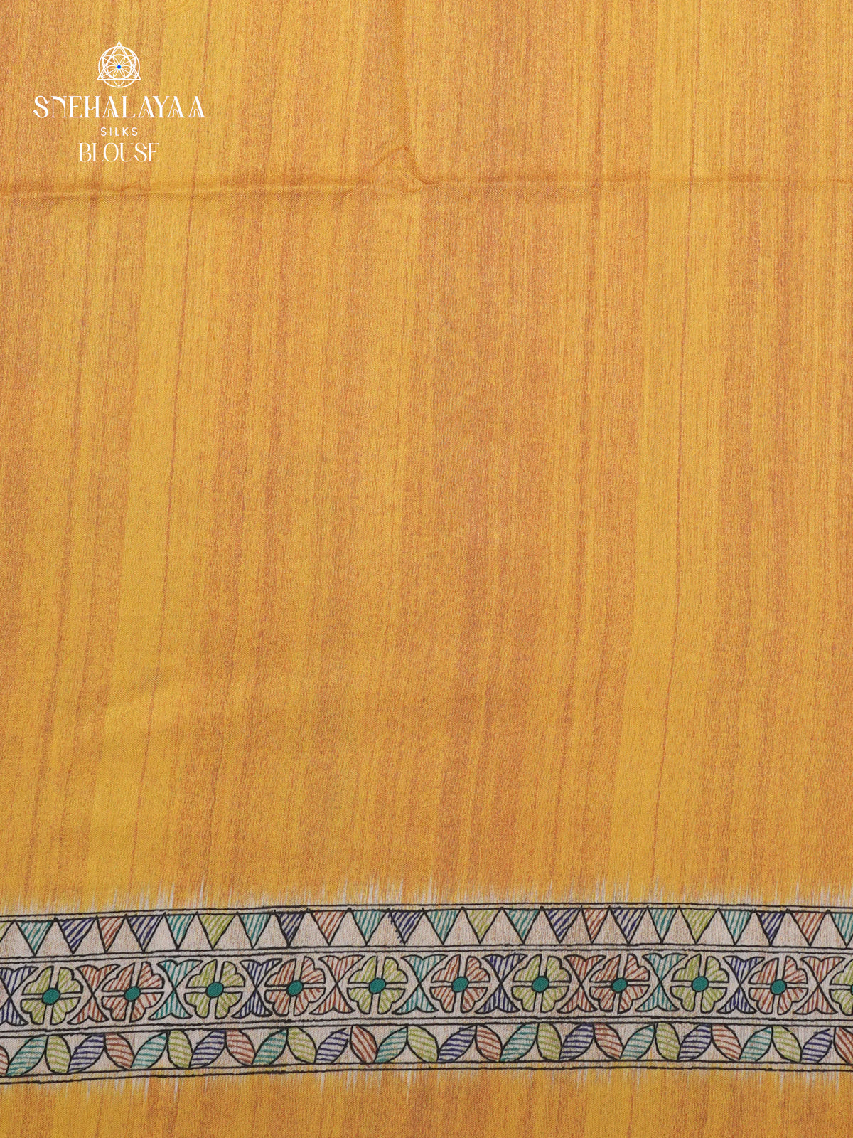 Yellow Madhubani Printed Saree