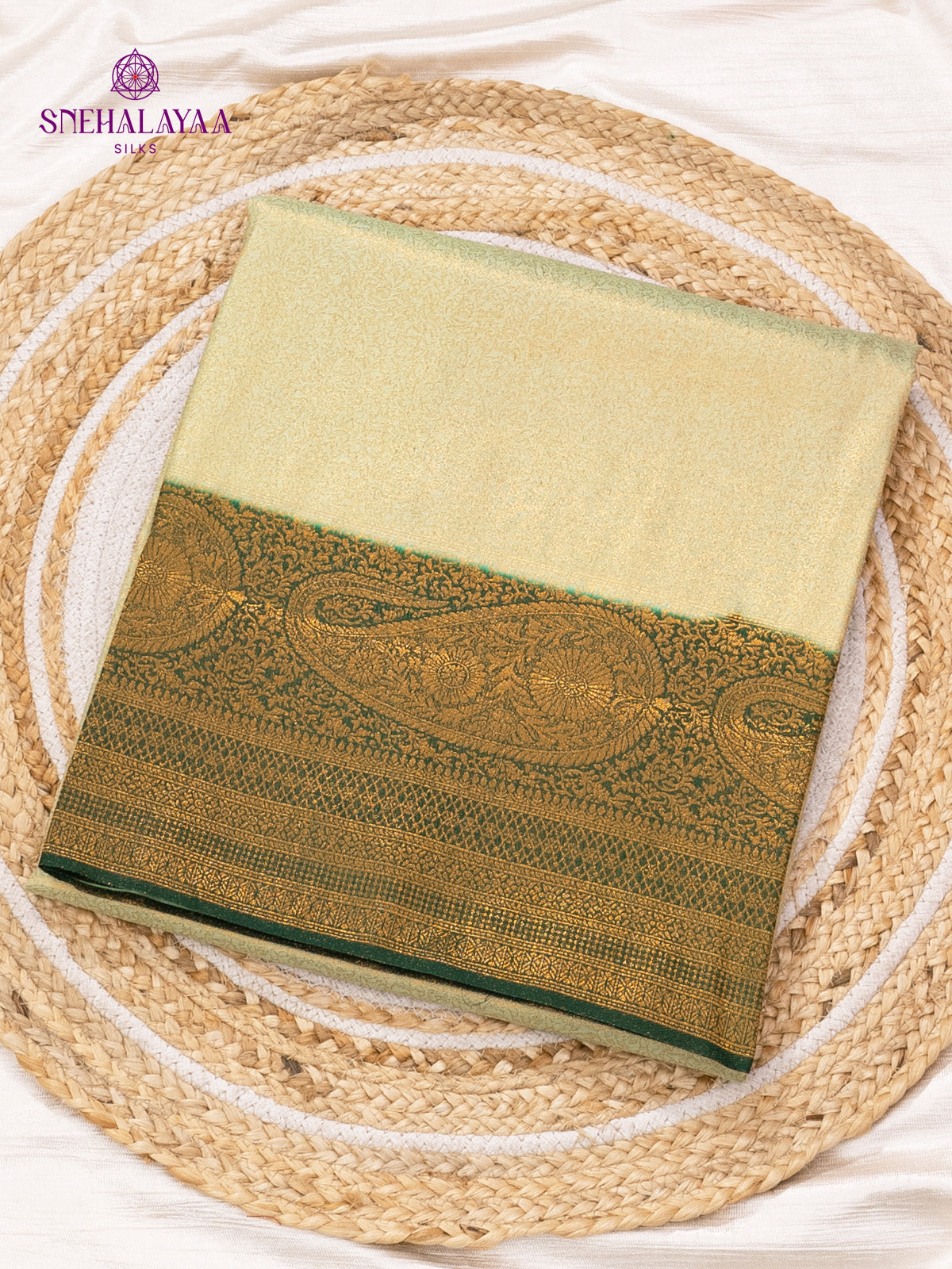 Pale Olive Soft Silk Saree