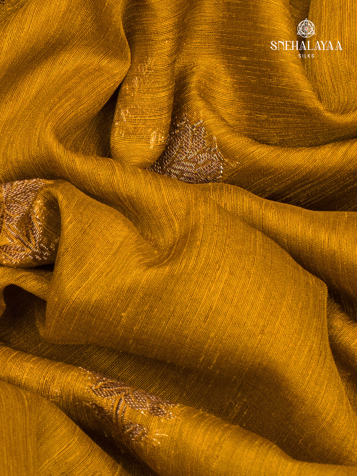 Mustard Banaras Jute Saree