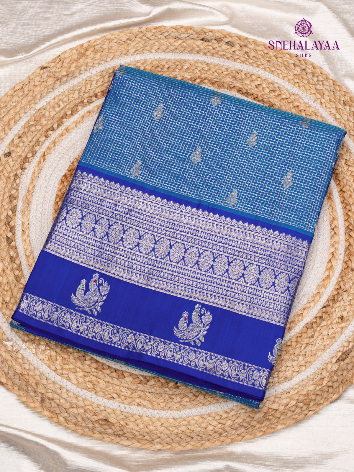 Blue Venkatagiri Silk Saree
