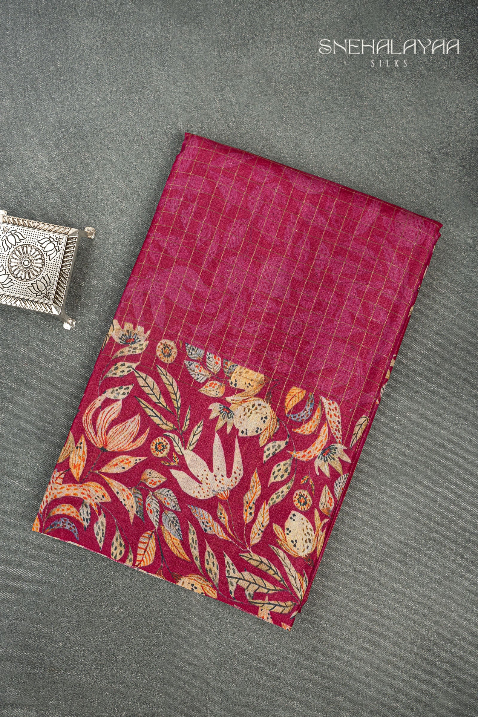 Magenta Purple Tussar Saree
