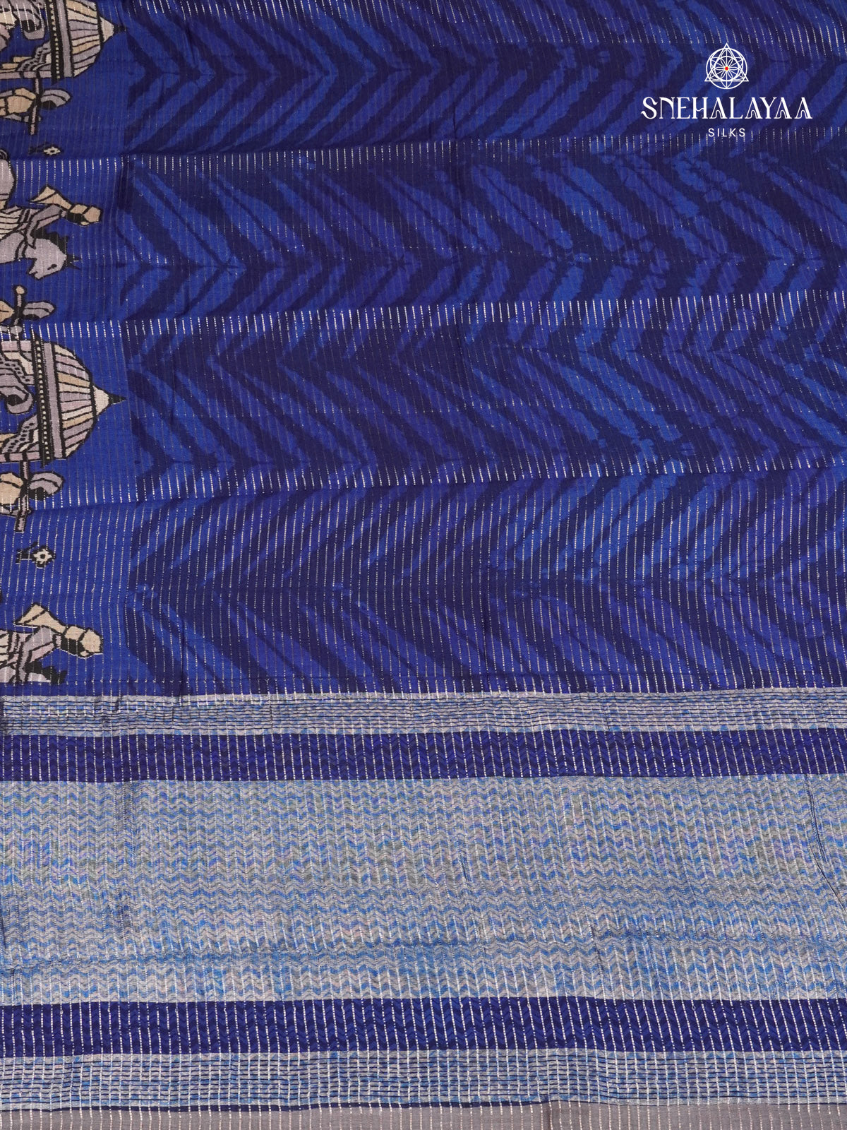 Navy Blue Chanderi Saree