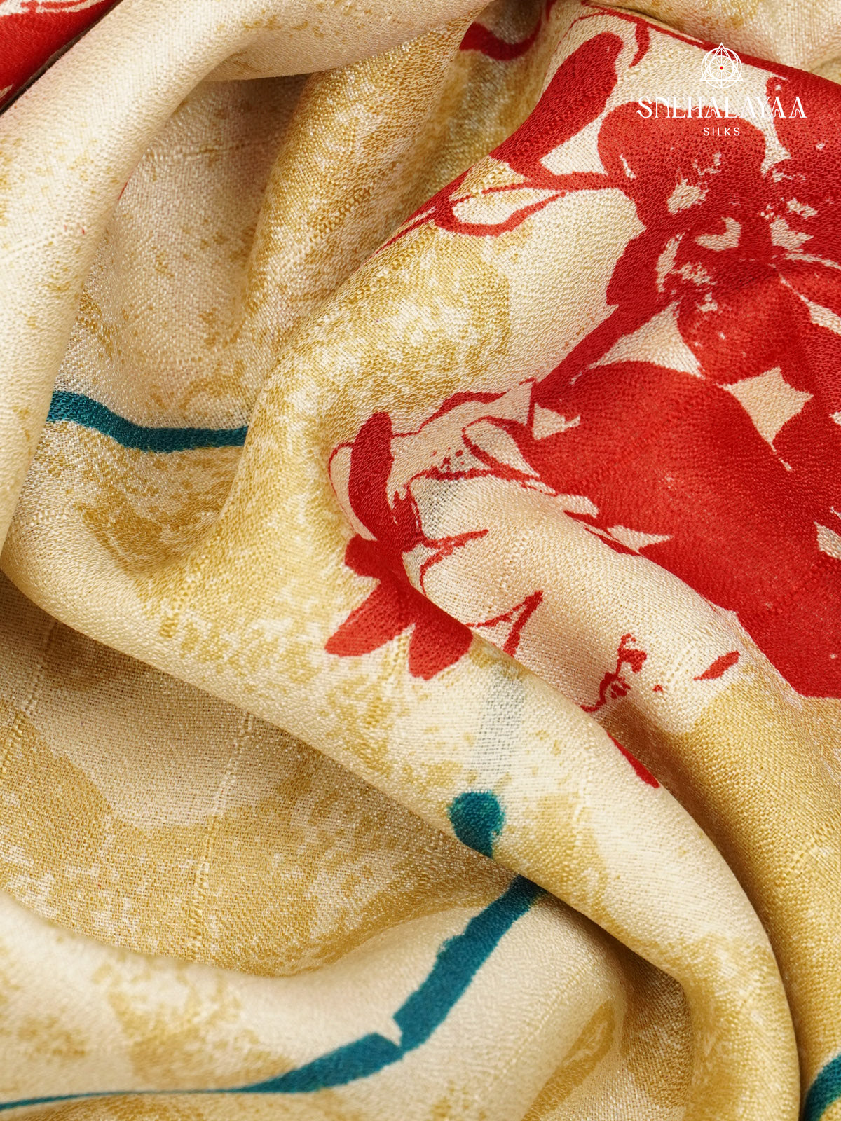 Cream Dola Silk Saree