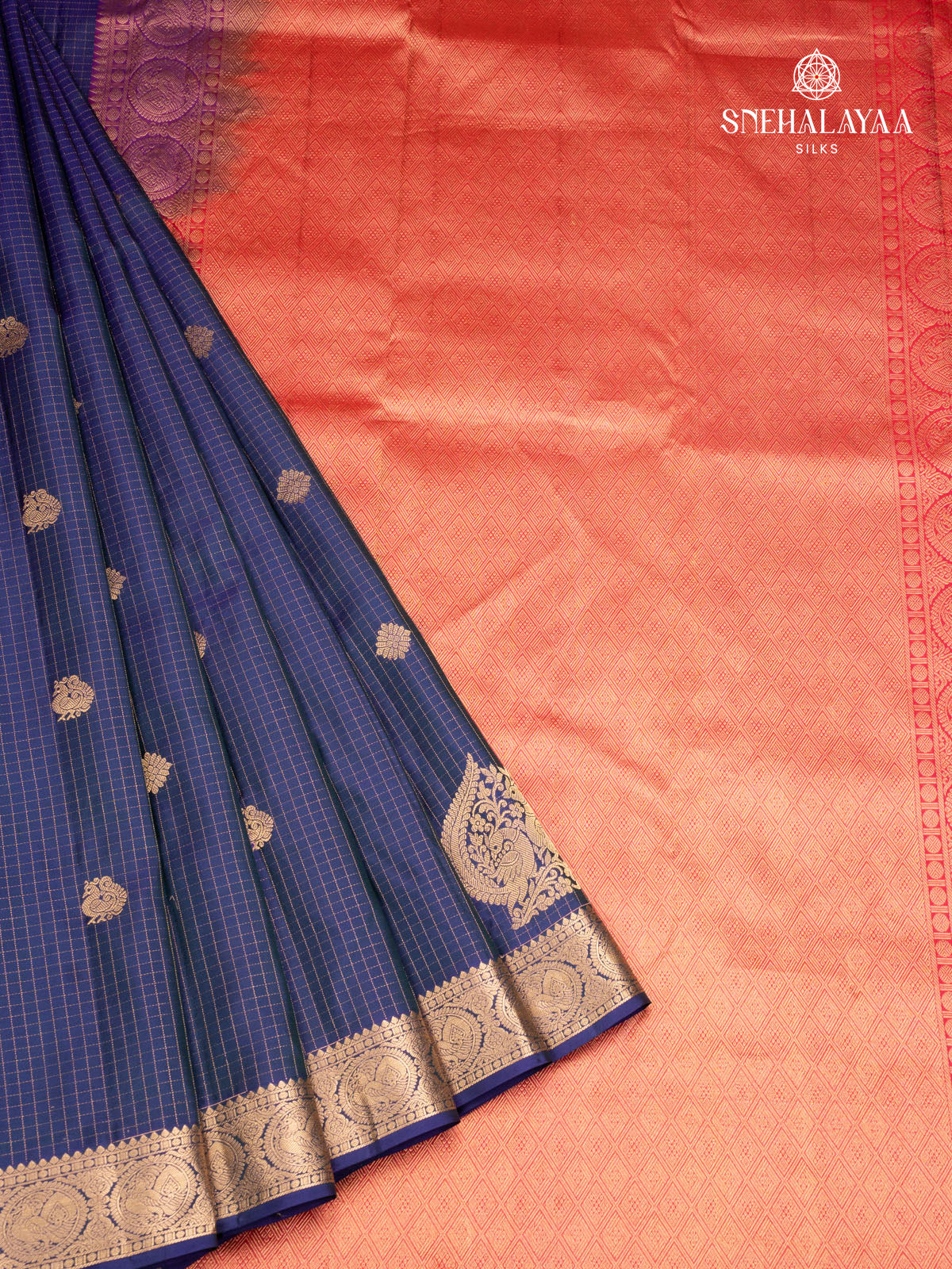 Navy Blue Kanjivaram Silk Saree