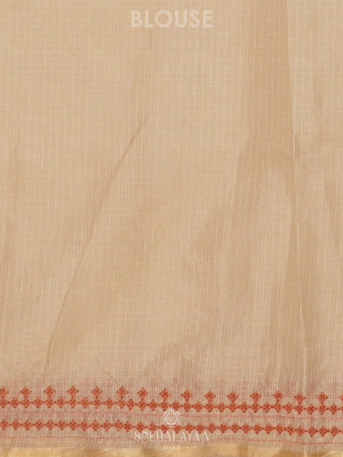 Cream Kota Embroidery Saree Pink Border