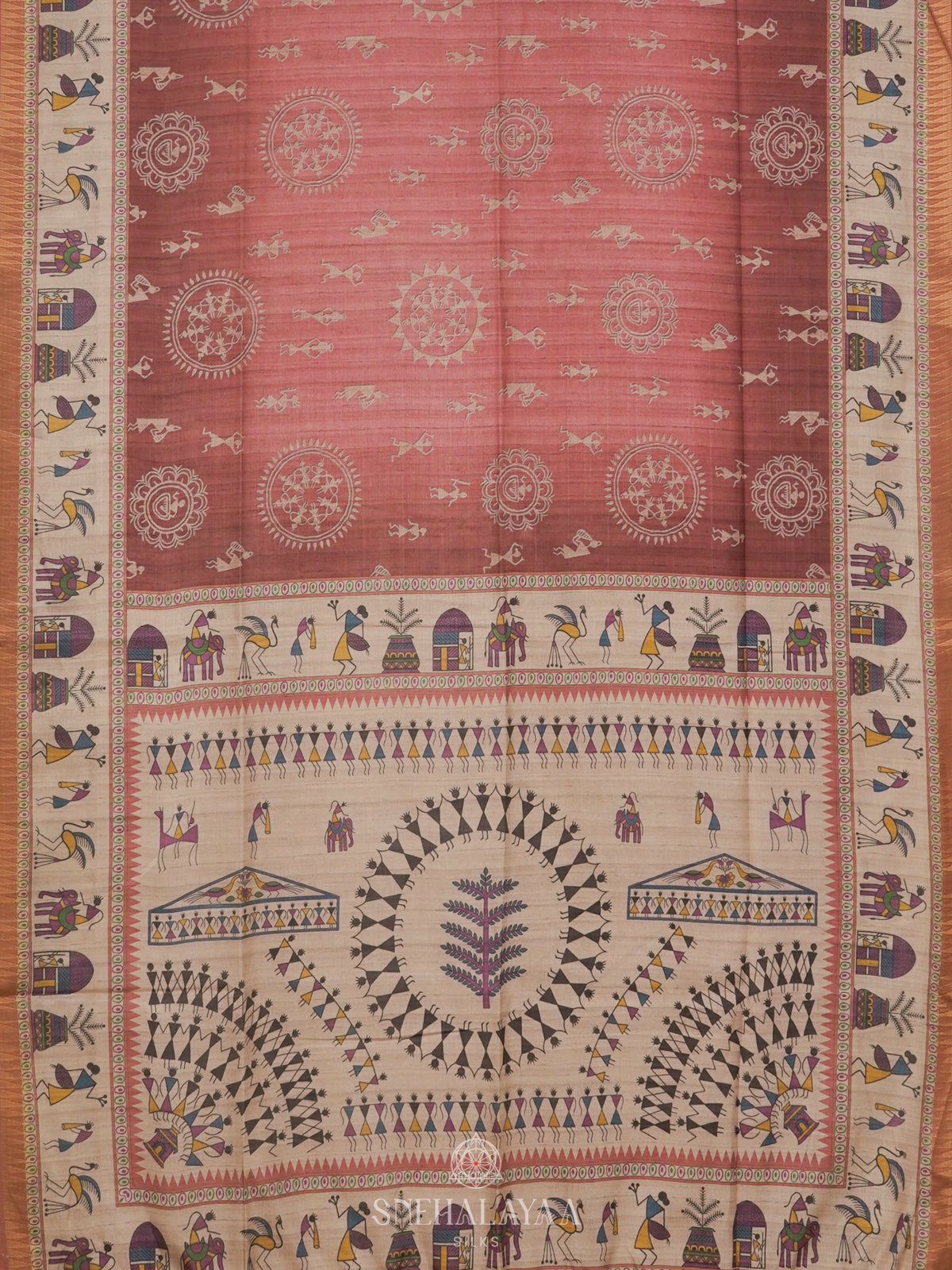 Brown Dola Silk Saree