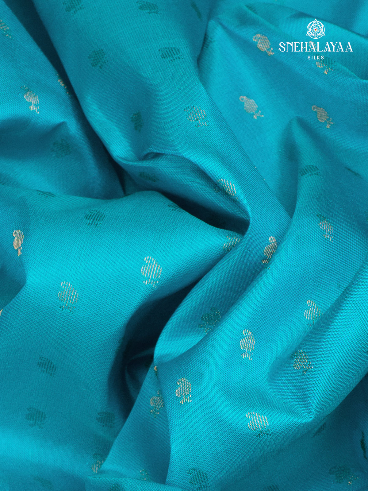 Turquoise Blue Kanjivaram Silk Saree