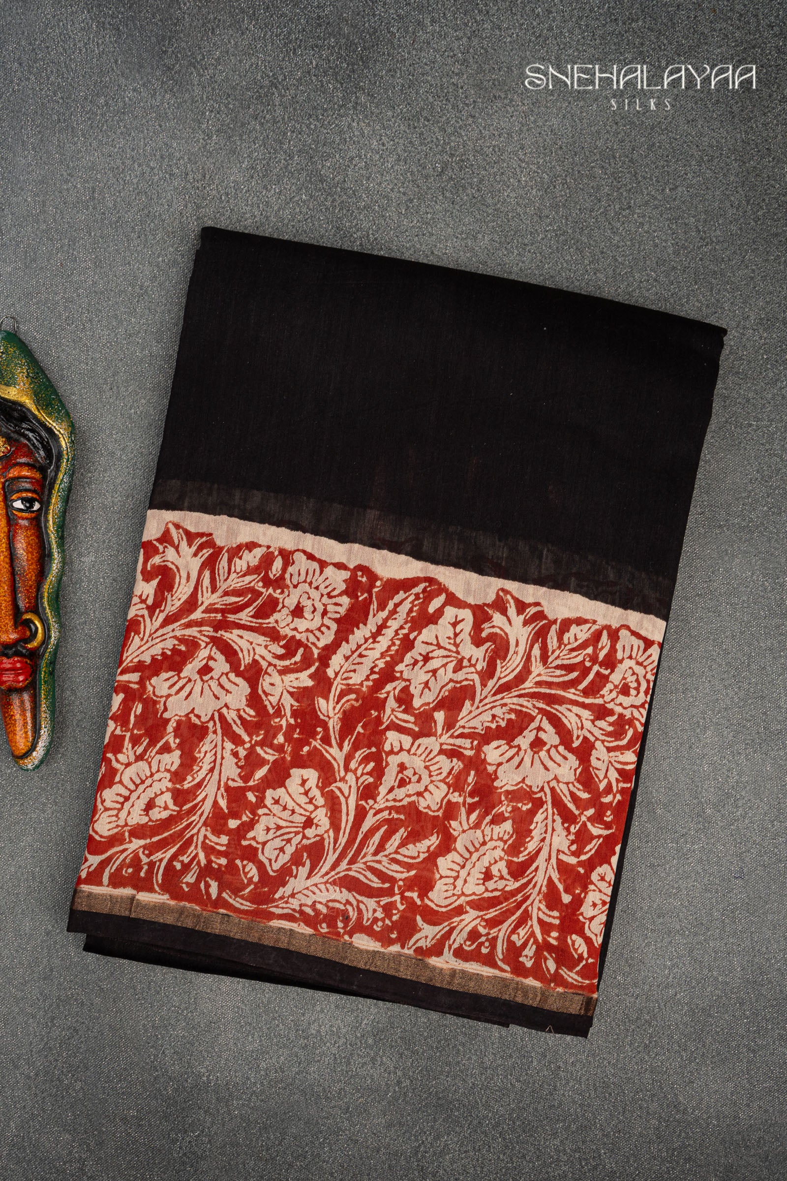 Black Chanderi Saree