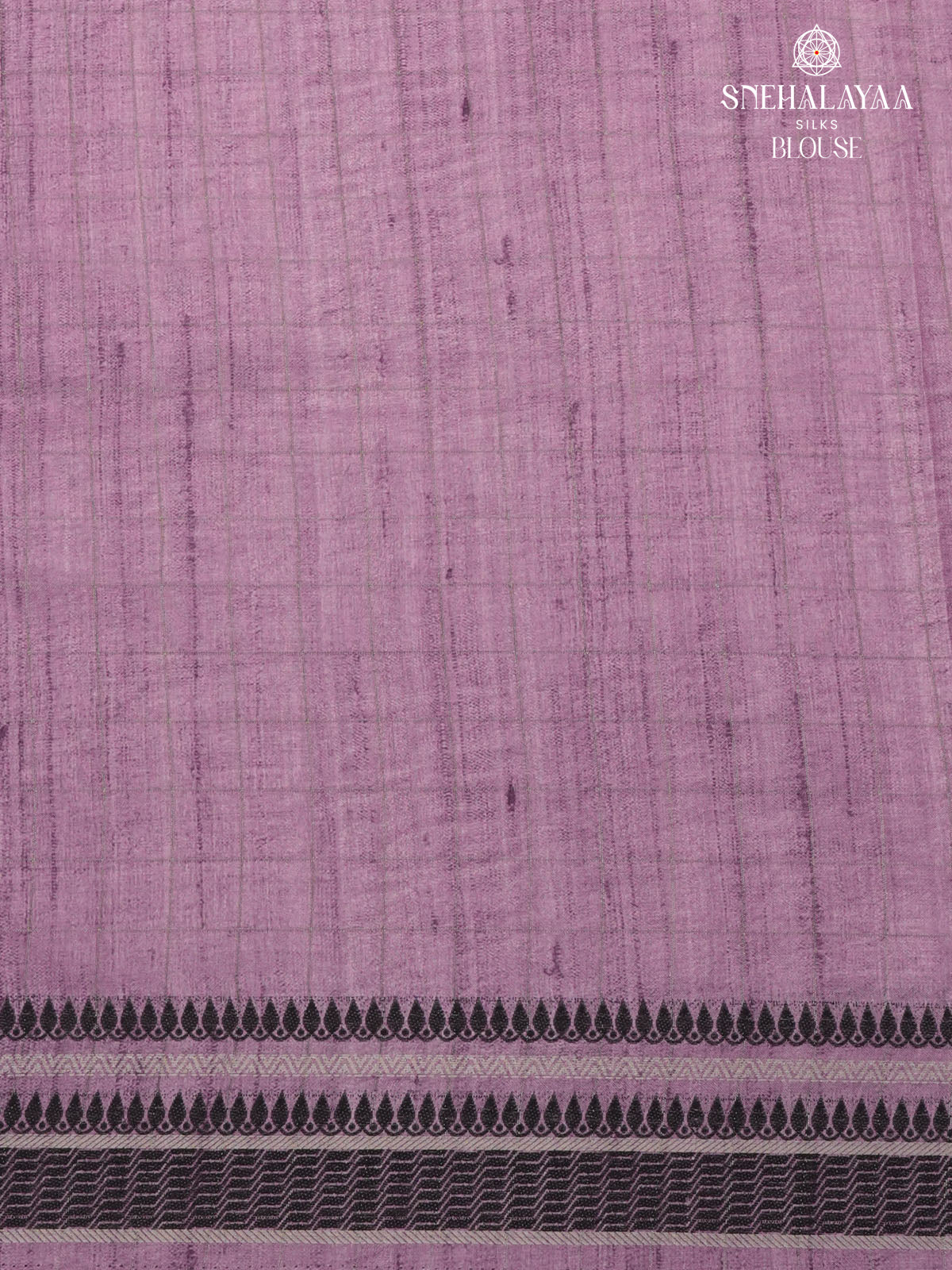 Beige With Purple Border Floral Printed Tussar Saree