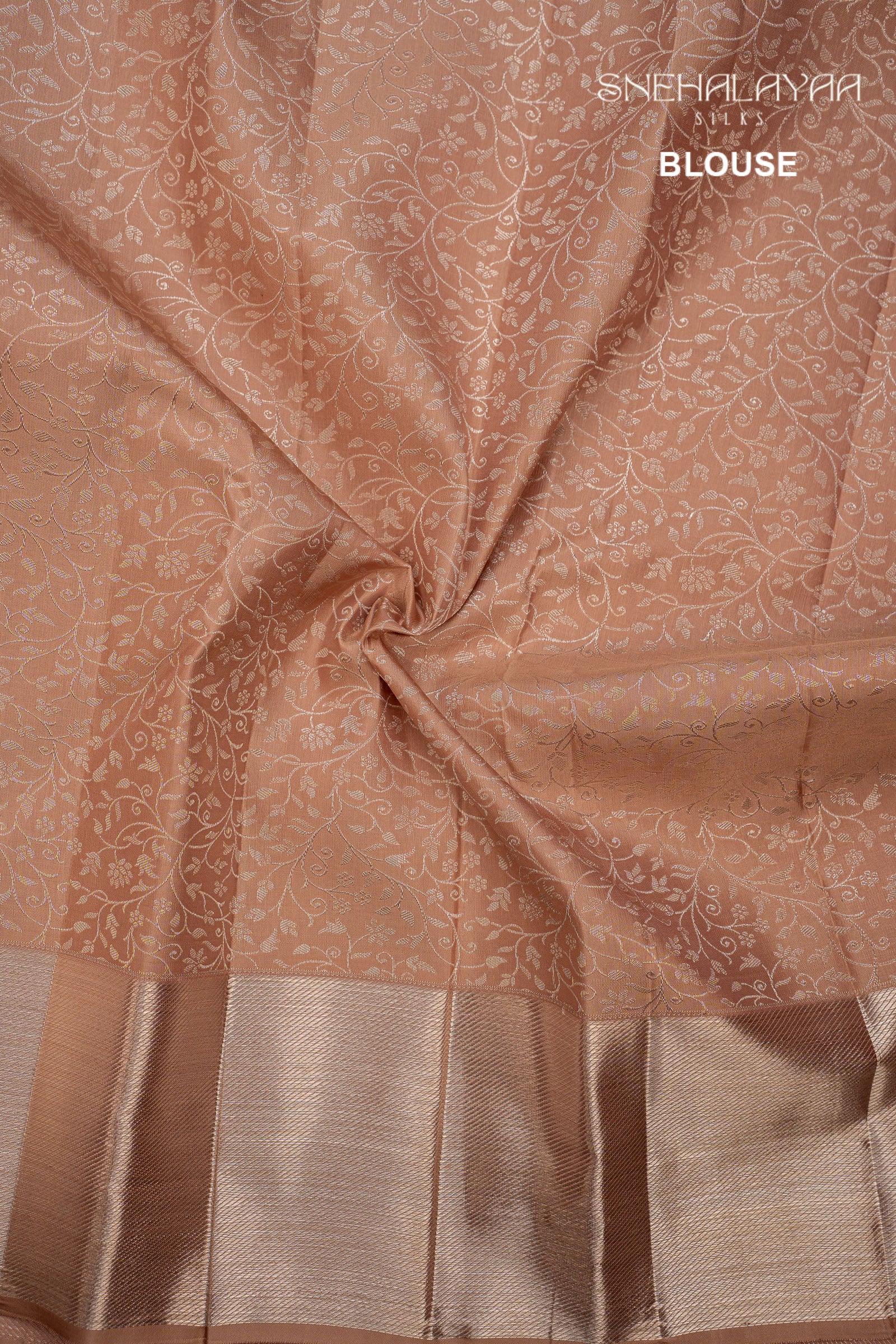 Pastel Brown Kancheevaram Silk Saree