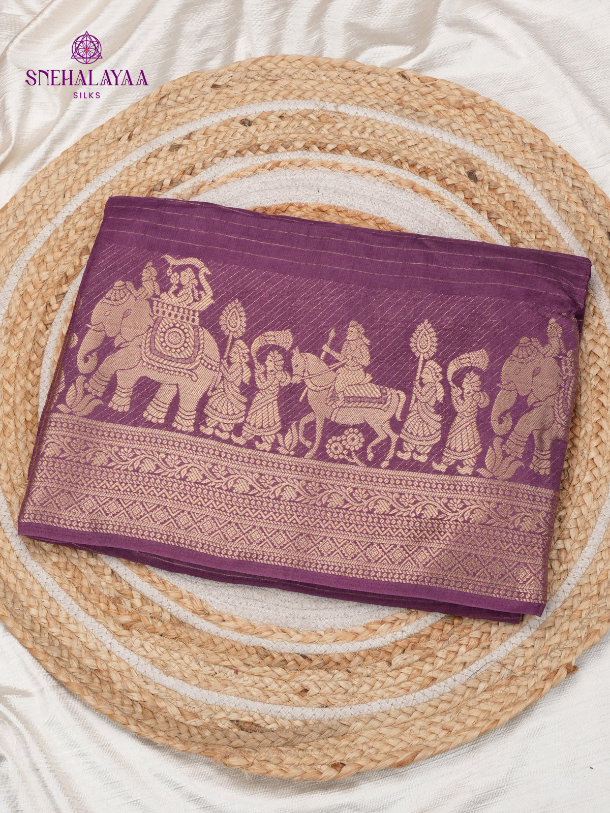 Purple Dola Silk Saree