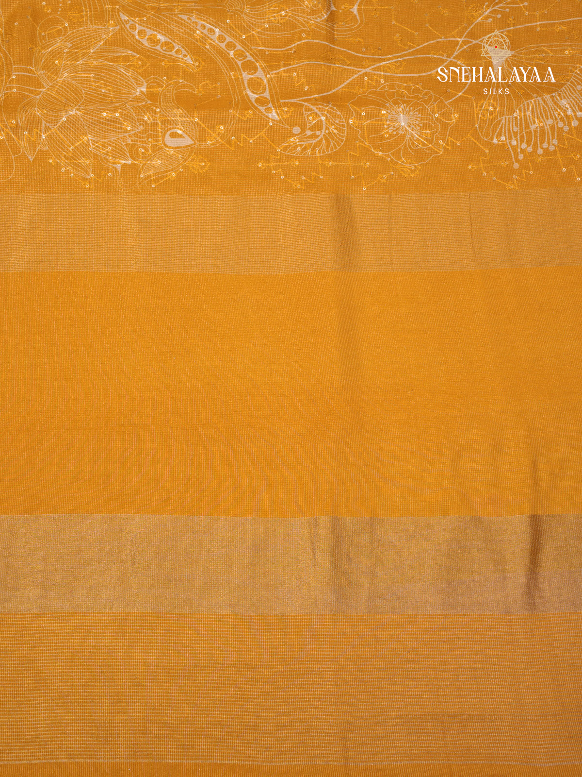 Orange Dola Silk Embroidery Saree