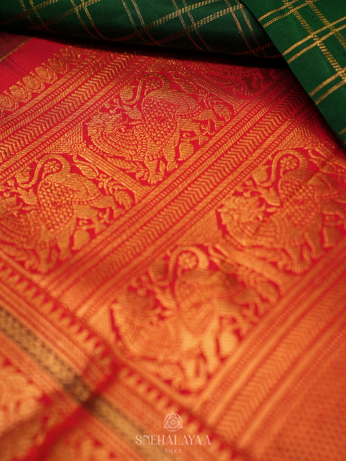 Forest Green Kanjivaram Silk Saree