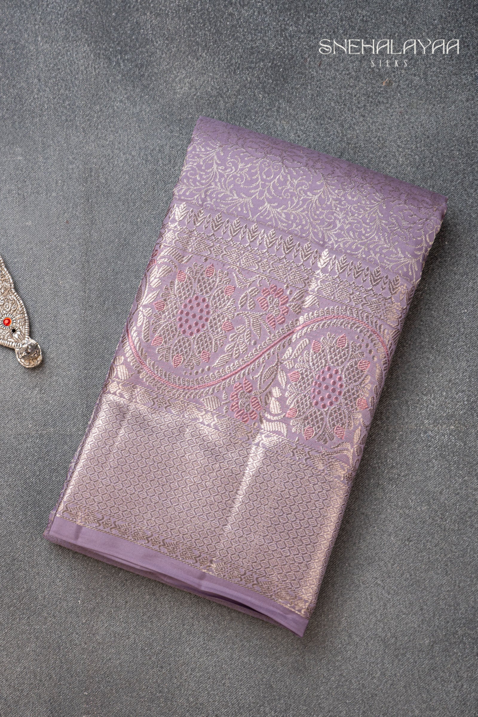 Mauve Purple Kancheevaram Silk Saree