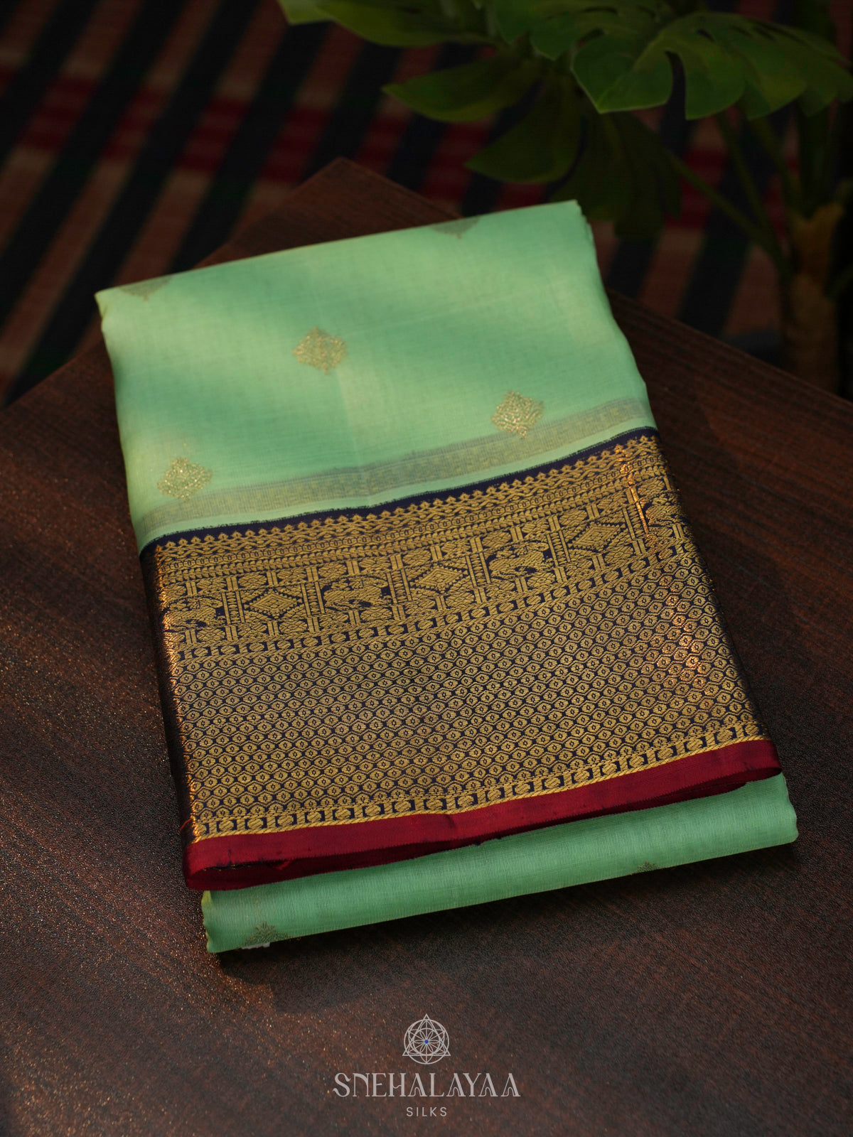 Pista Green Kanchi Kora Silk Saree
