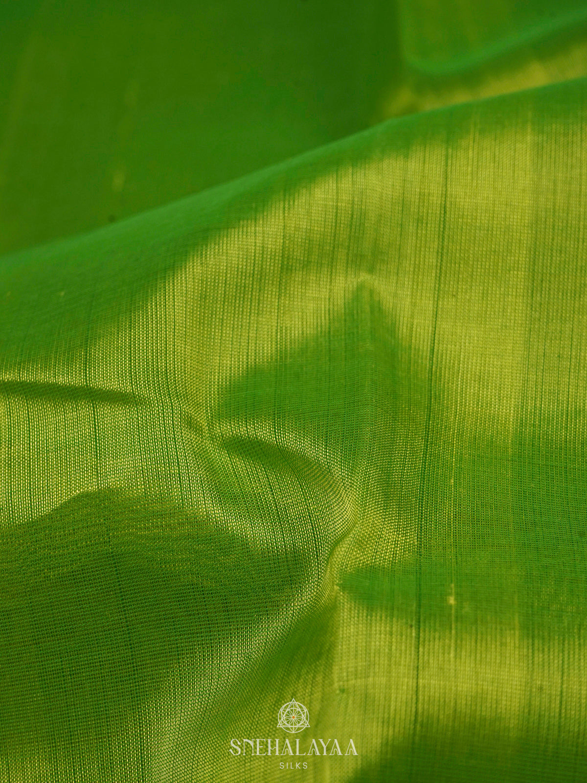 Lime Green Kanchi Silk Cotton Saree