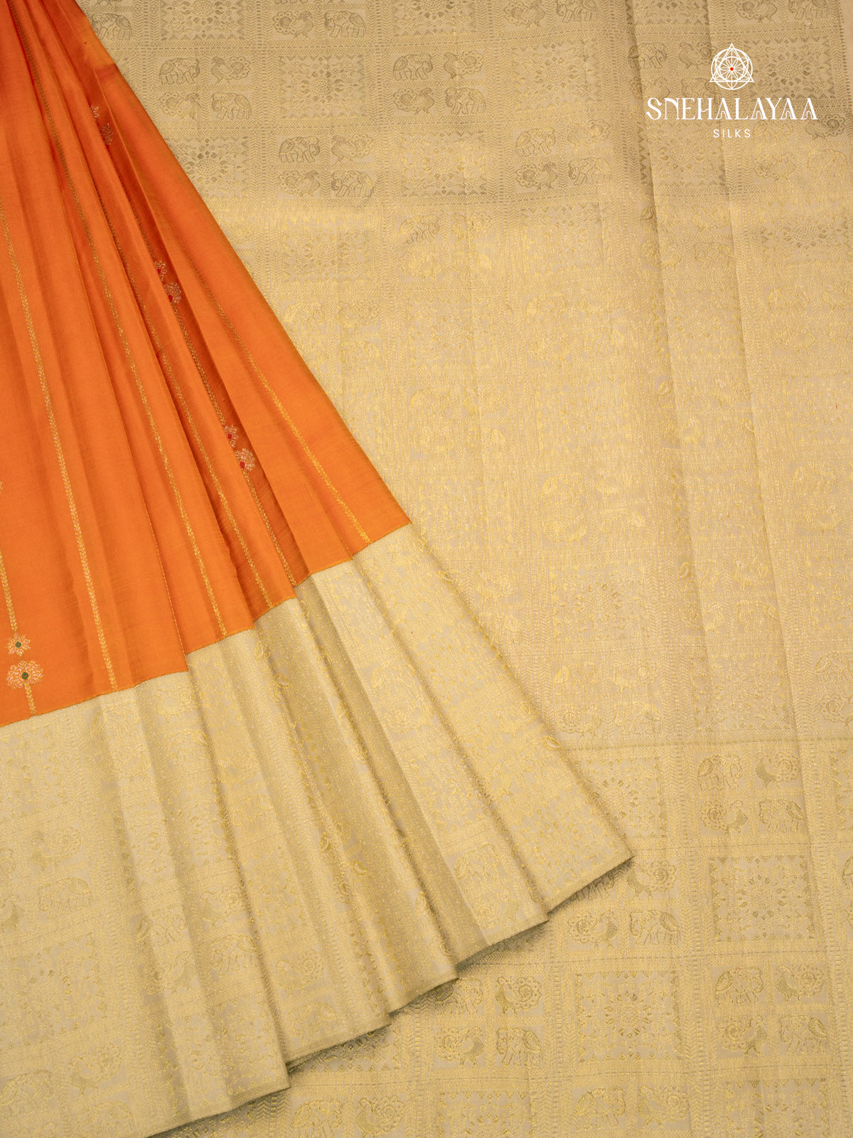Orange Kanjivaram Silk Saree