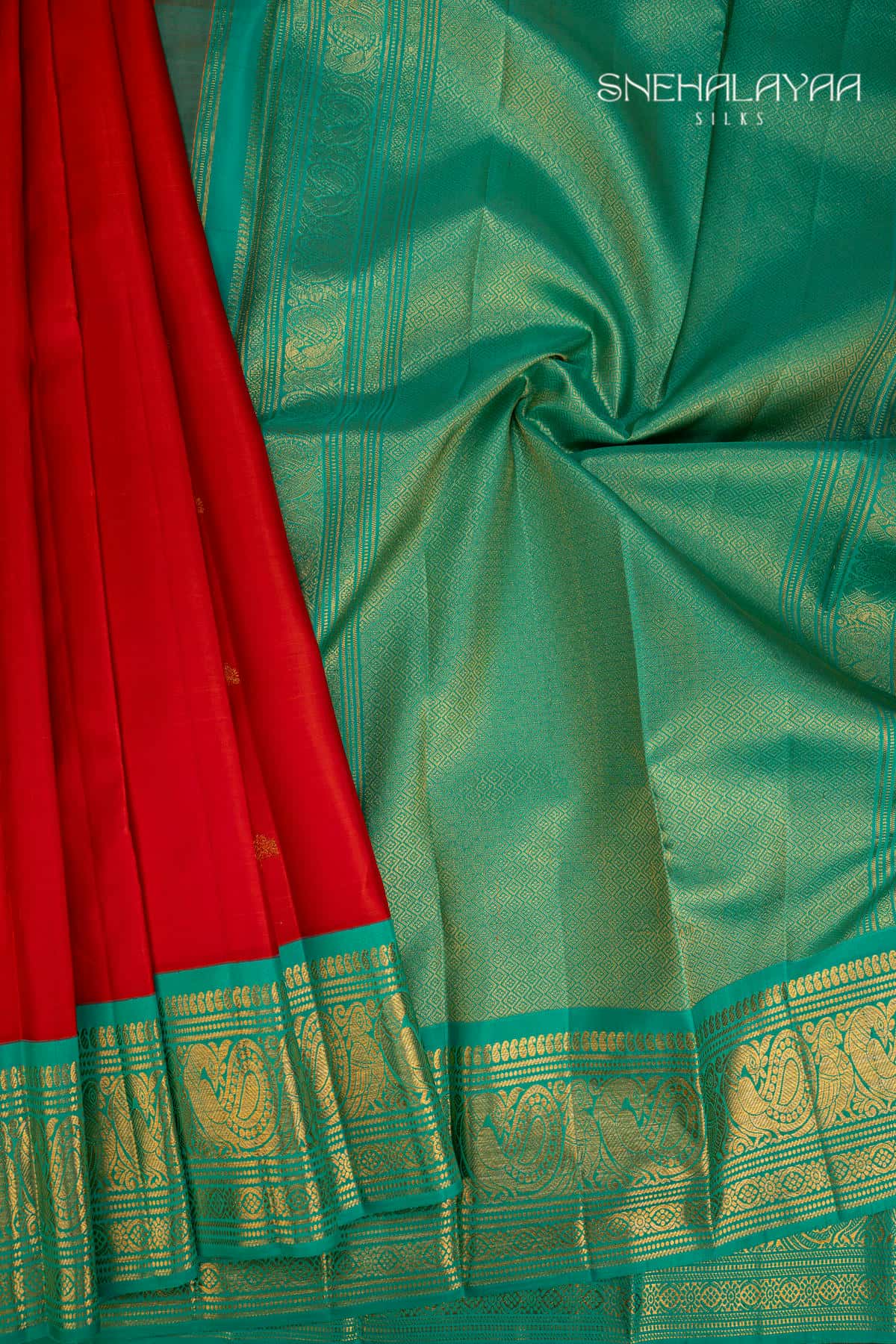 Orange And Pink Kancheevaram Silk Saree