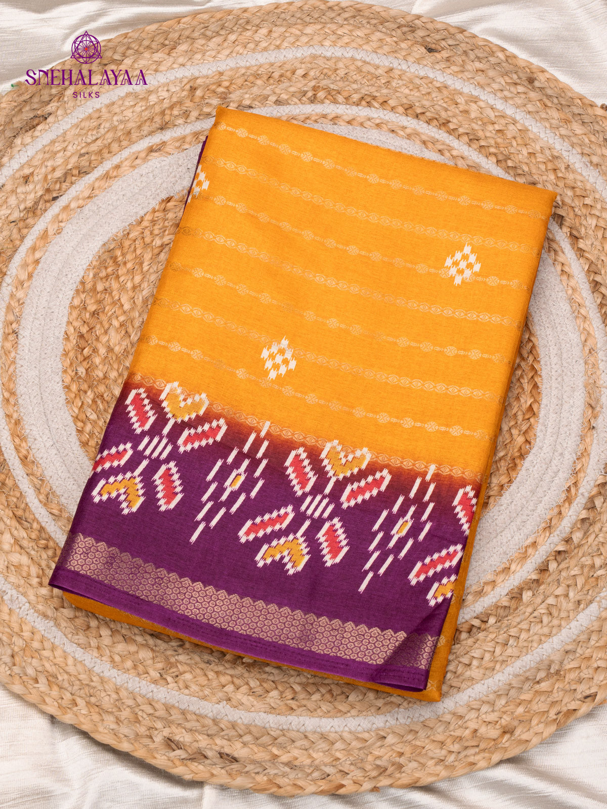 Mango Yellow Dola Silk Saree