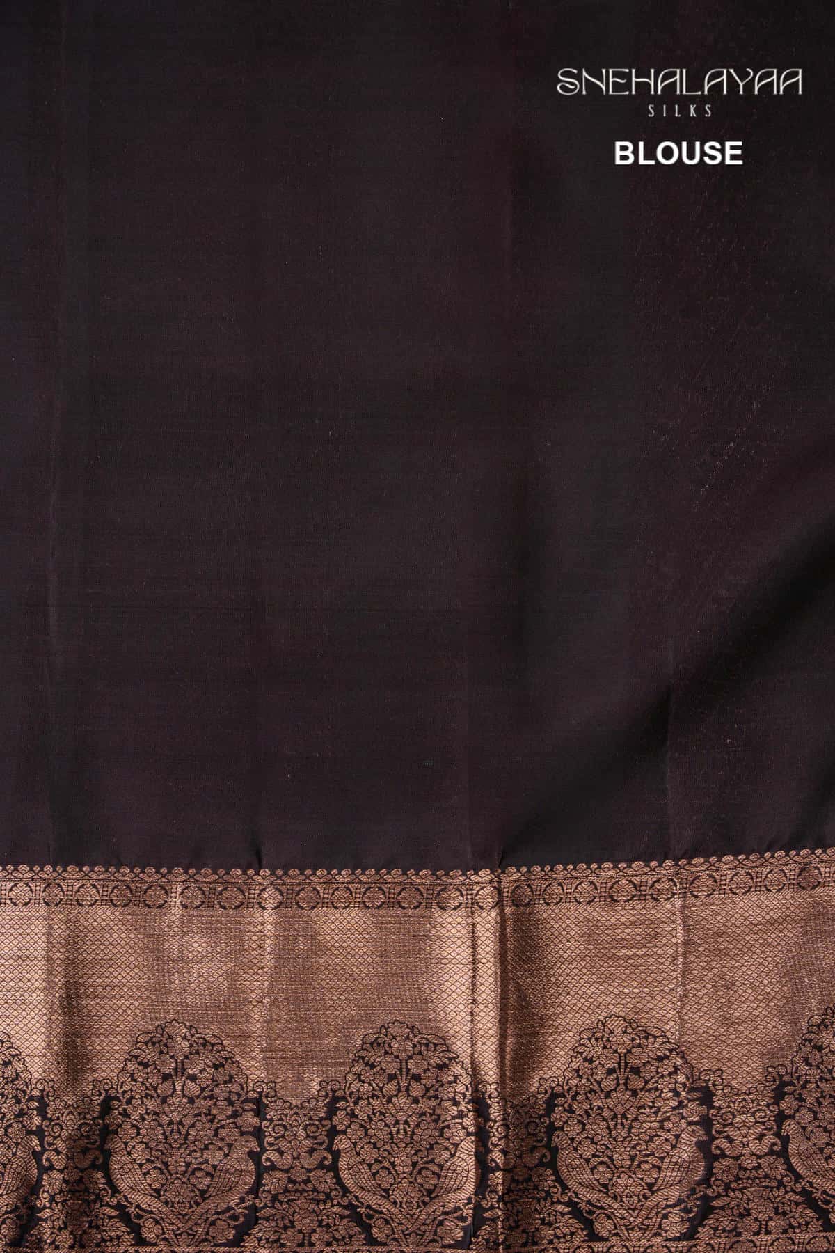 Dark Brown Kancheevaram Silk Saree
