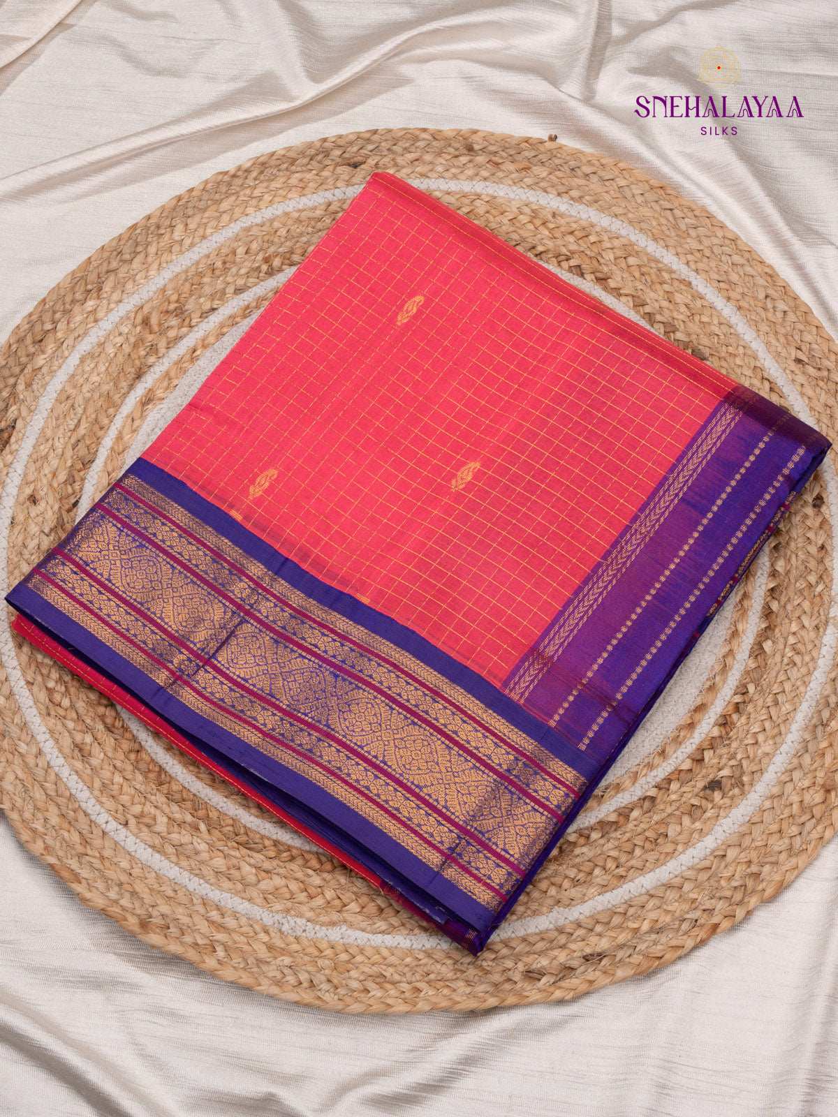 Pink Kanchi Silk Cotton Saree