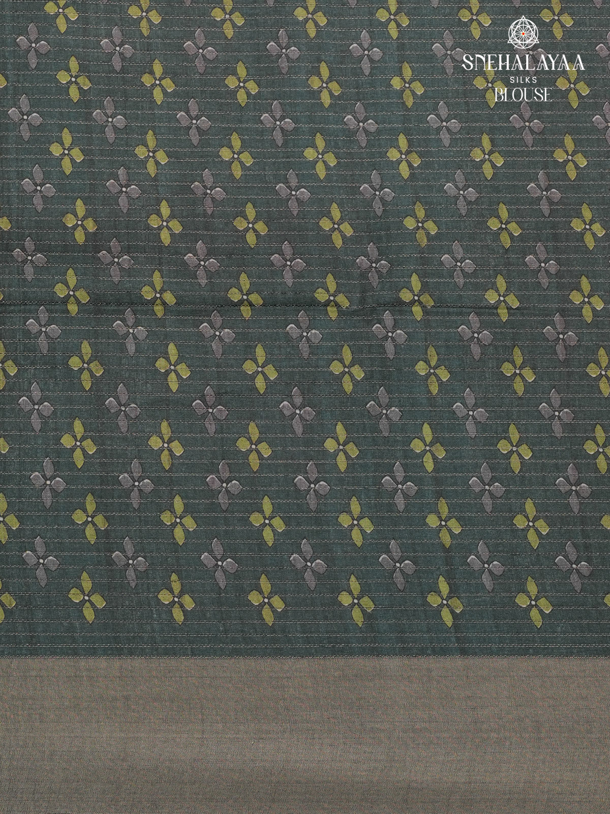 Mulberry Floral Printed Tussar Saree