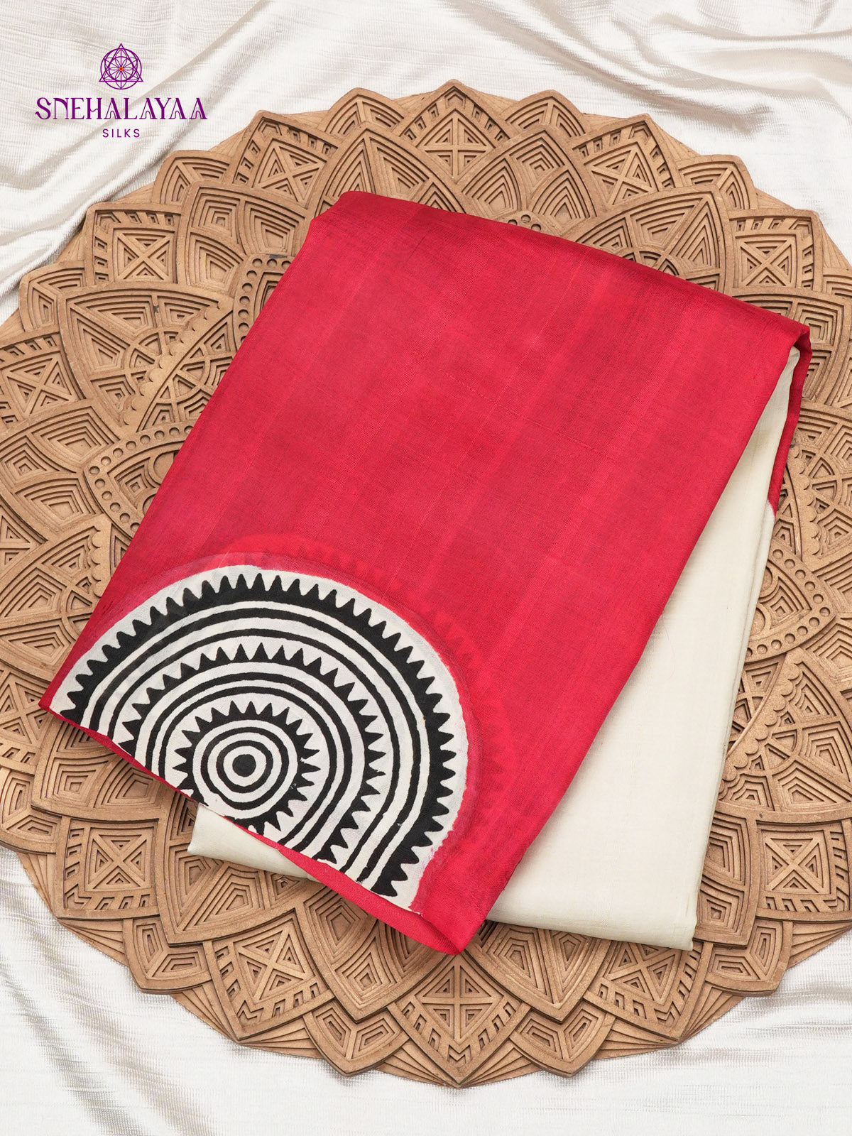 Cream Tussar Silk Saree